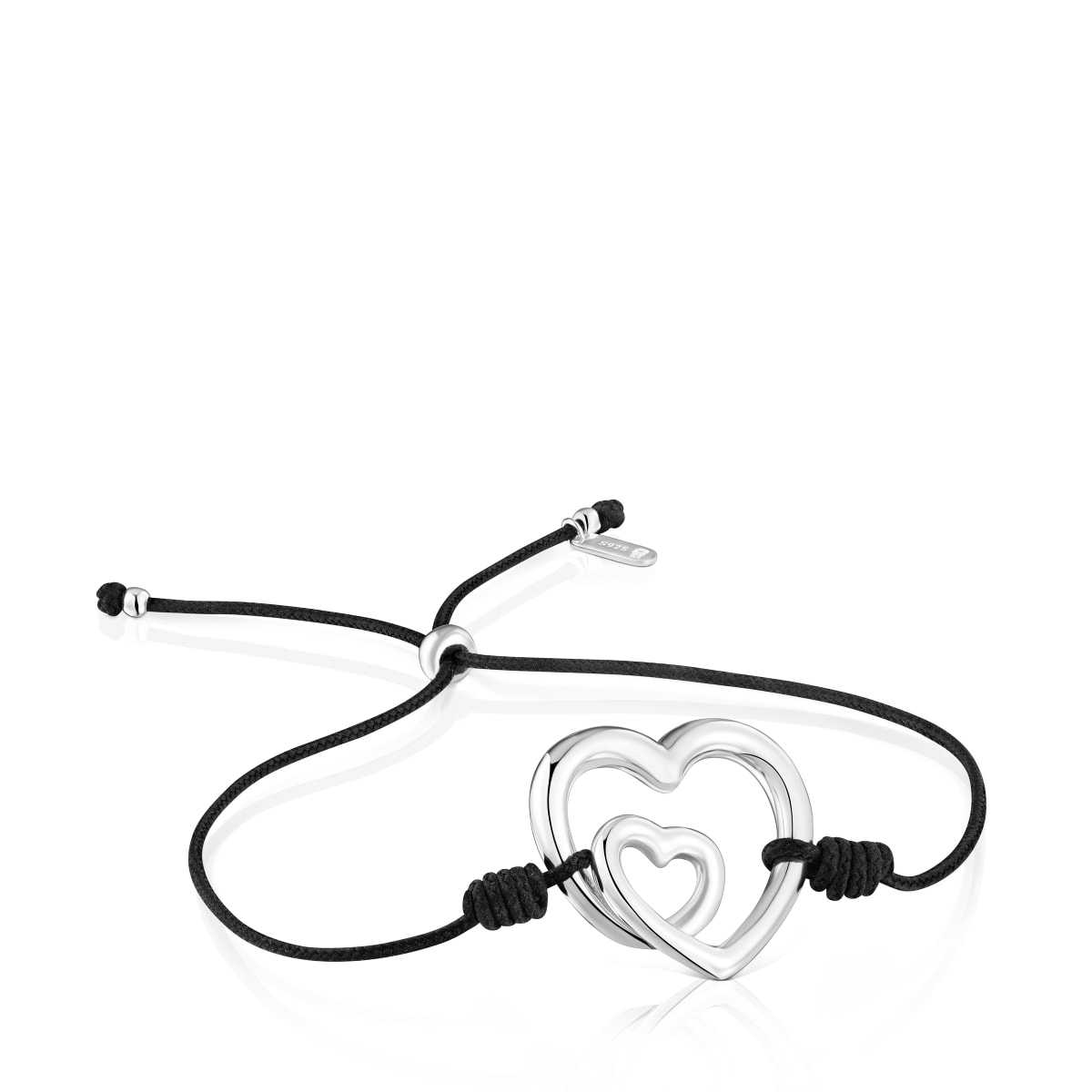 Tous - Pulsera Silueta De Plata Y Nylon Negro Tous Flechazo - Negro