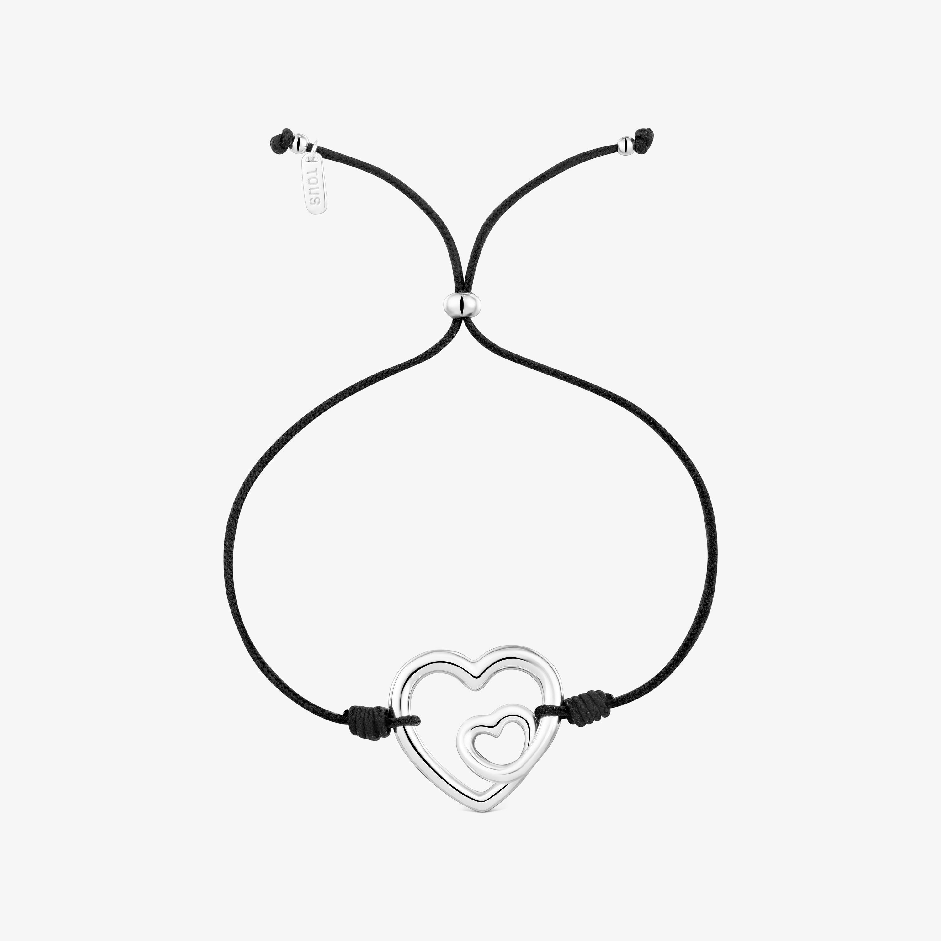 Silver and black nylon silhouette Bracelet TOUS Flechazo