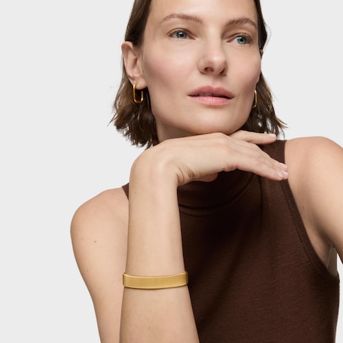 Pulsera esclava de acero dorado 12 mm Bulevard