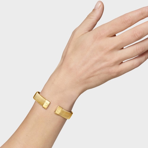 Pulsera esclava de acero dorado 12 mm Bulevard