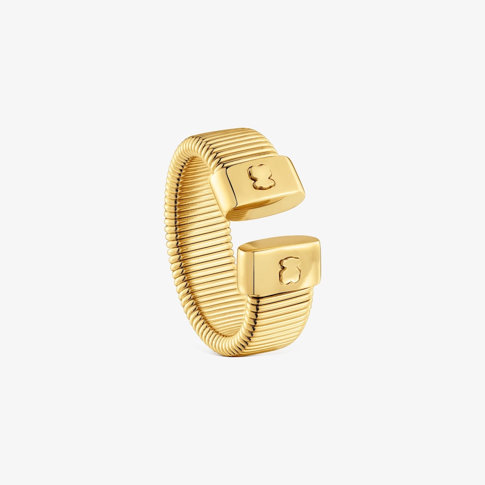 Gold-colored steel open Ring Bulevar