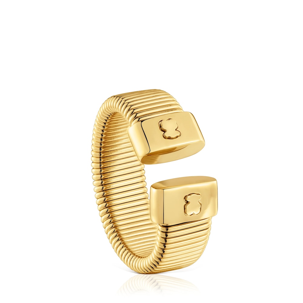 Anillo abierto de acero dorado Bulevard image number 0