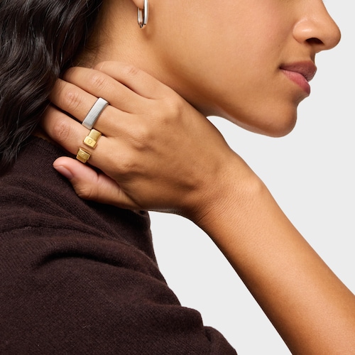 Gold-colored steel open Ring Bulevar