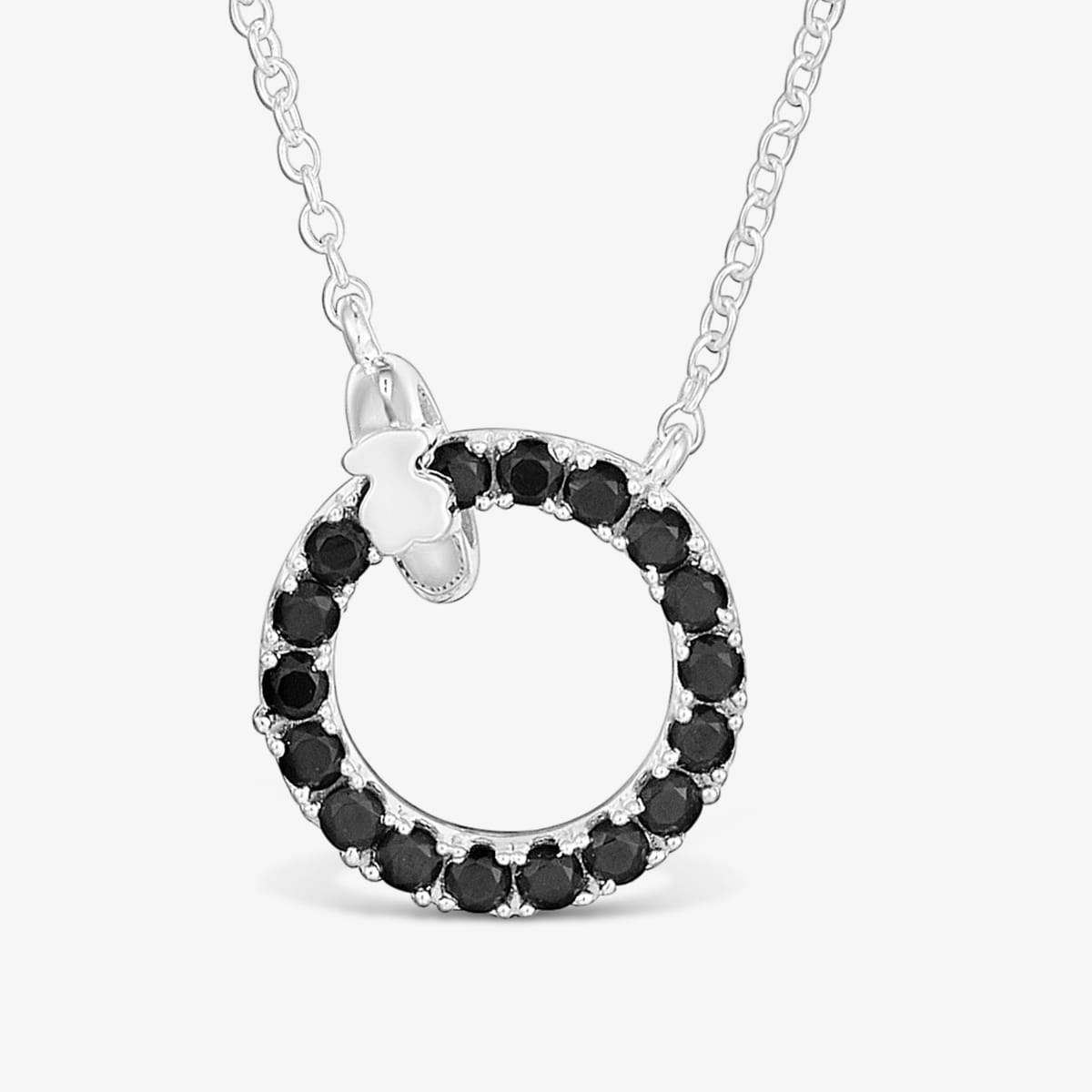 Tous - Collar De Plata Y Espinela Negra Straight - Negro