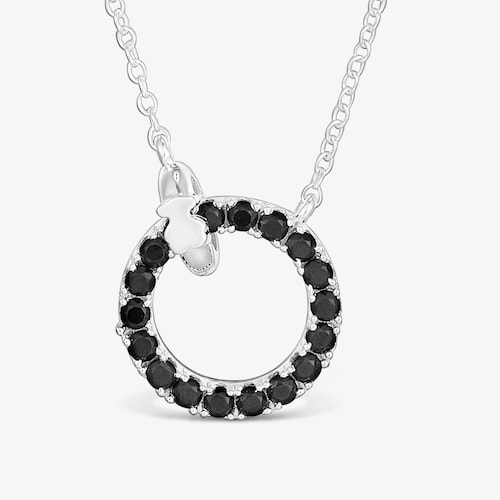 Silver Necklace with black spinel TOUS Straight