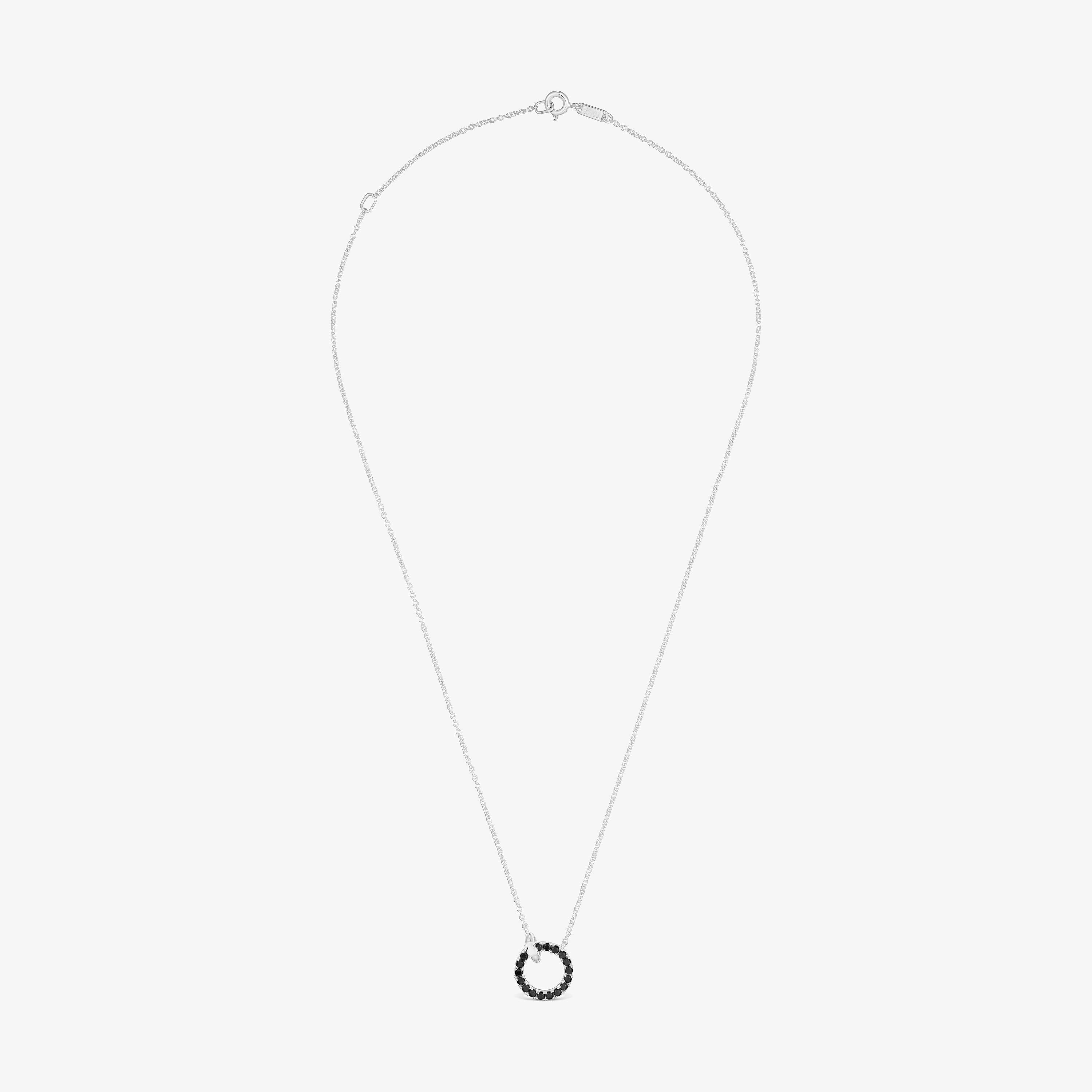 Silver Necklace with black spinel TOUS Straight