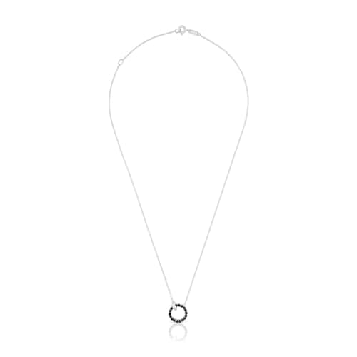 Collar de plata y espinela negra Straight