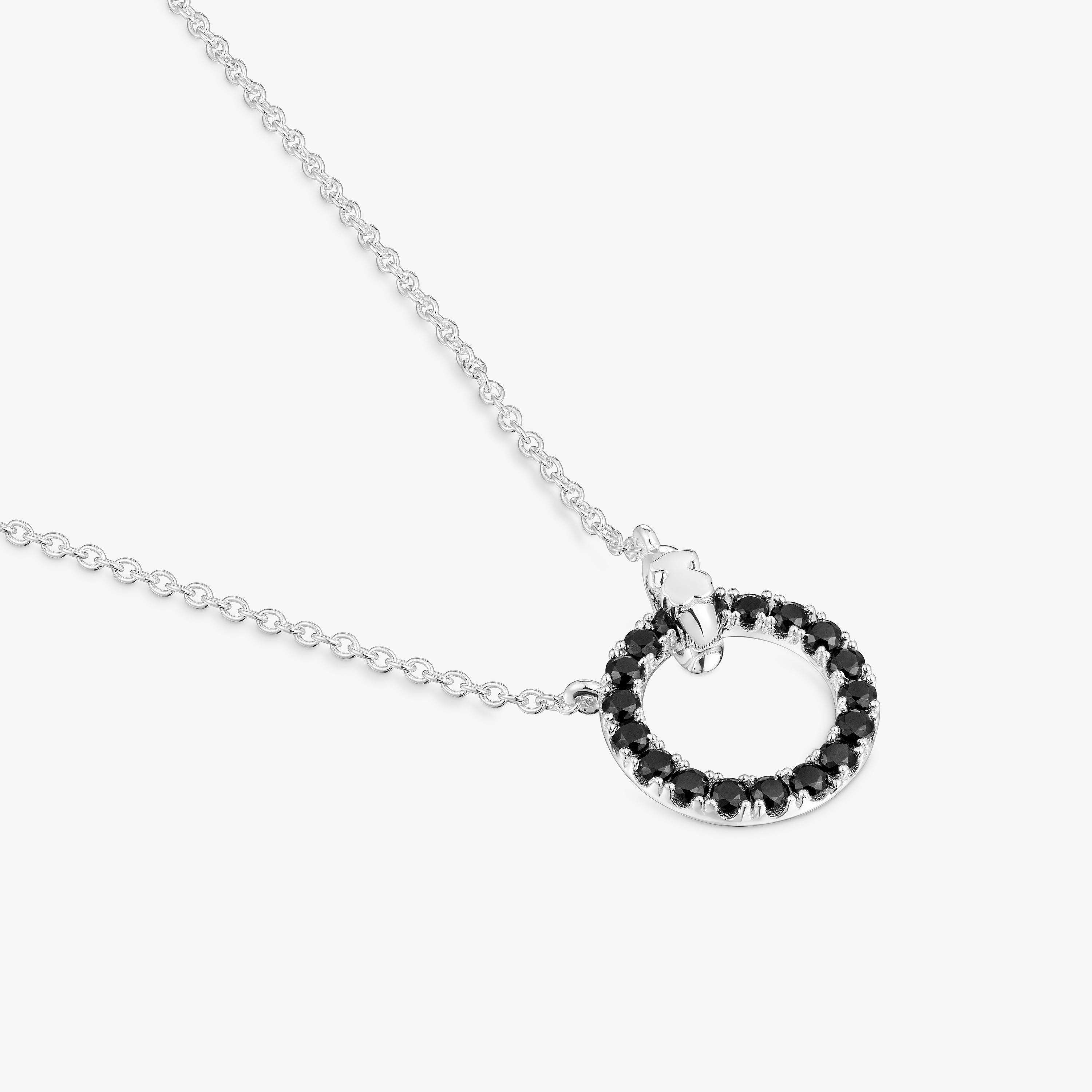 Silver Necklace with black spinel TOUS Straight