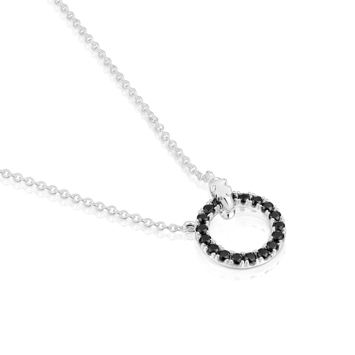 Collar de plata y espinela negra Straight