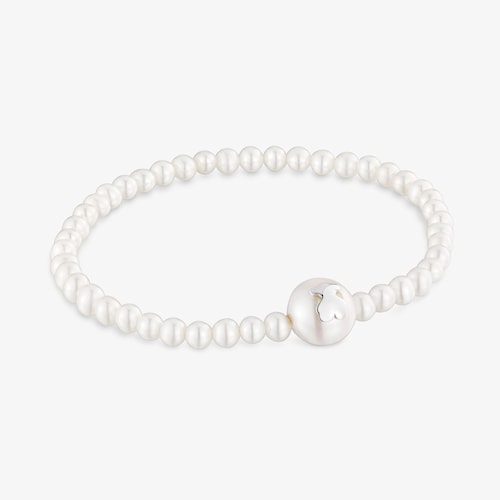 Bracelet &eacute;lastique argent et perles de culture TOUS Icon Pearl