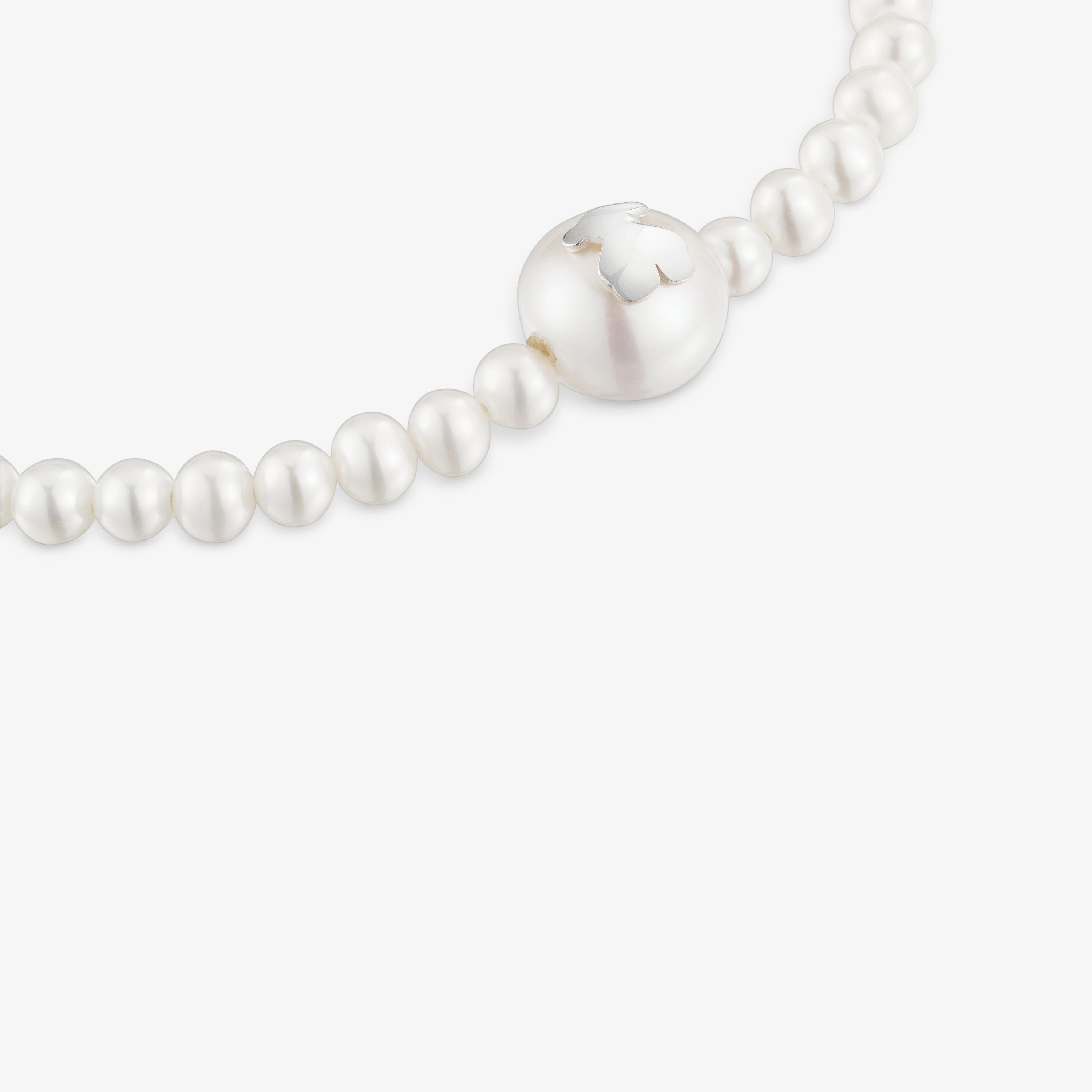 Silver and cultured pearl Elastic bracelet TOUS Icon Pearl