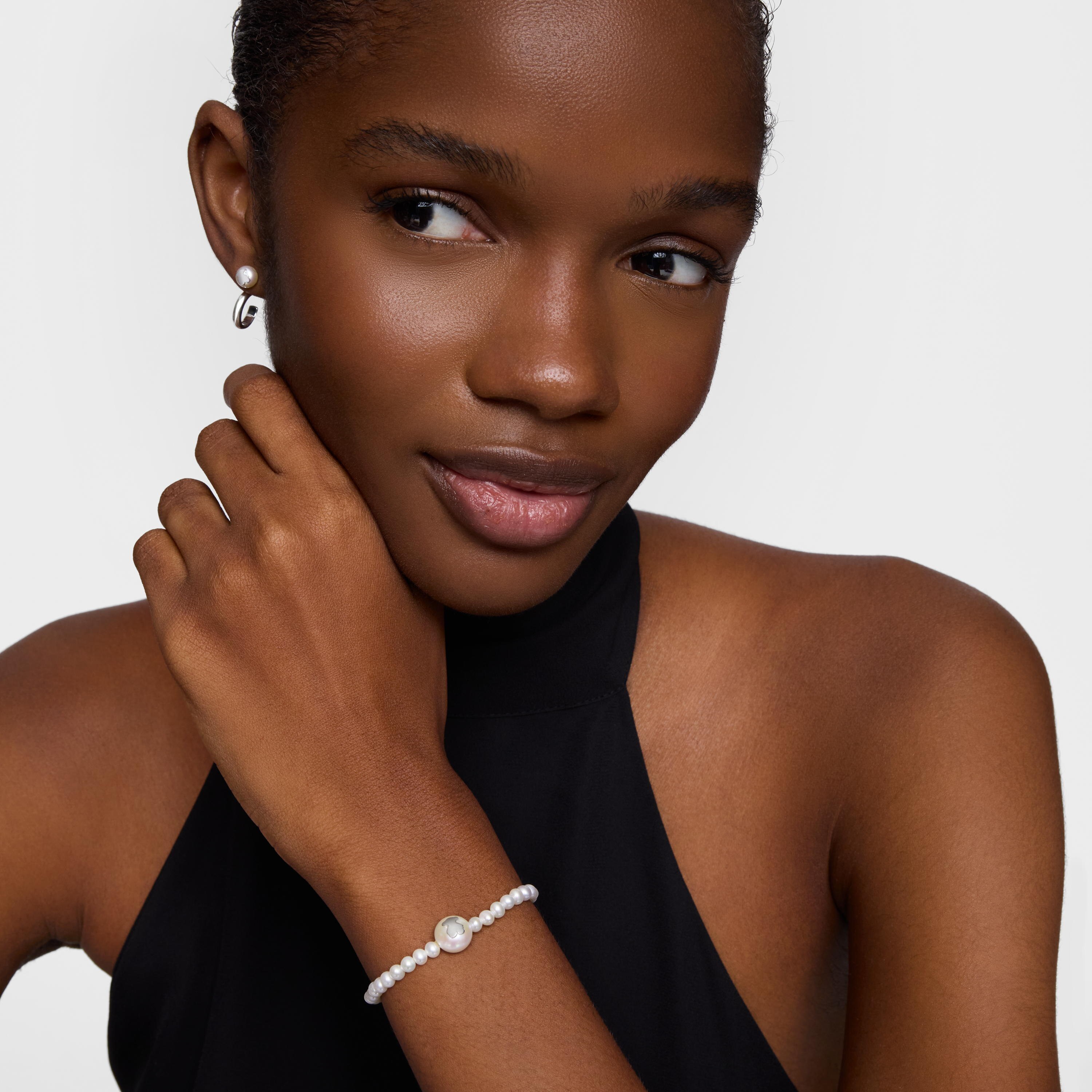Silver and cultured pearl Elastic bracelet TOUS Icon Pearl