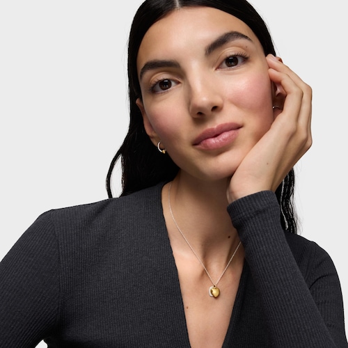 Dwukolorowy Naszyjnik z podw&oacute;jnym sercem 11 mm TOUS Flechazo