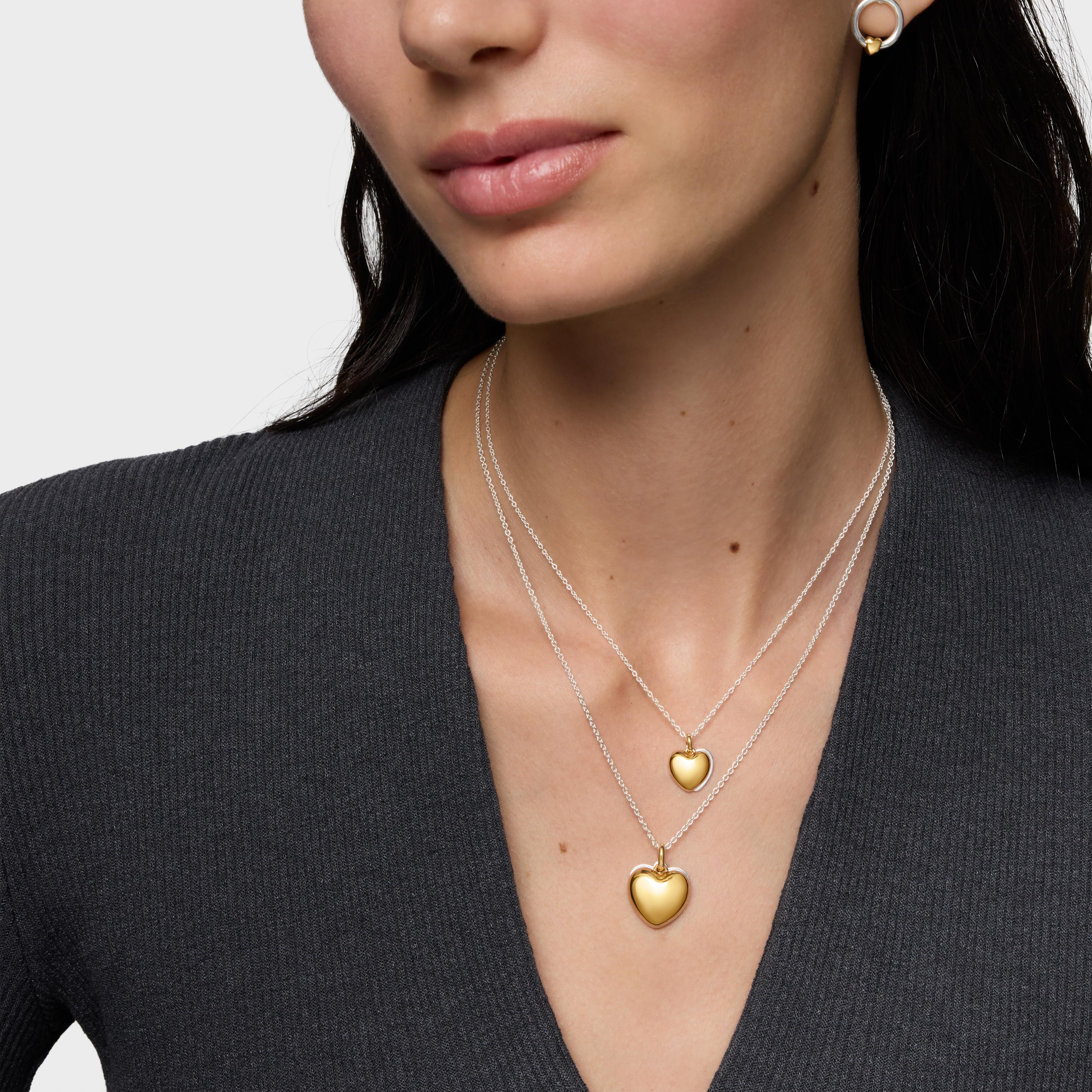 mm two-tone double-heart Necklace TOUS Flechazo