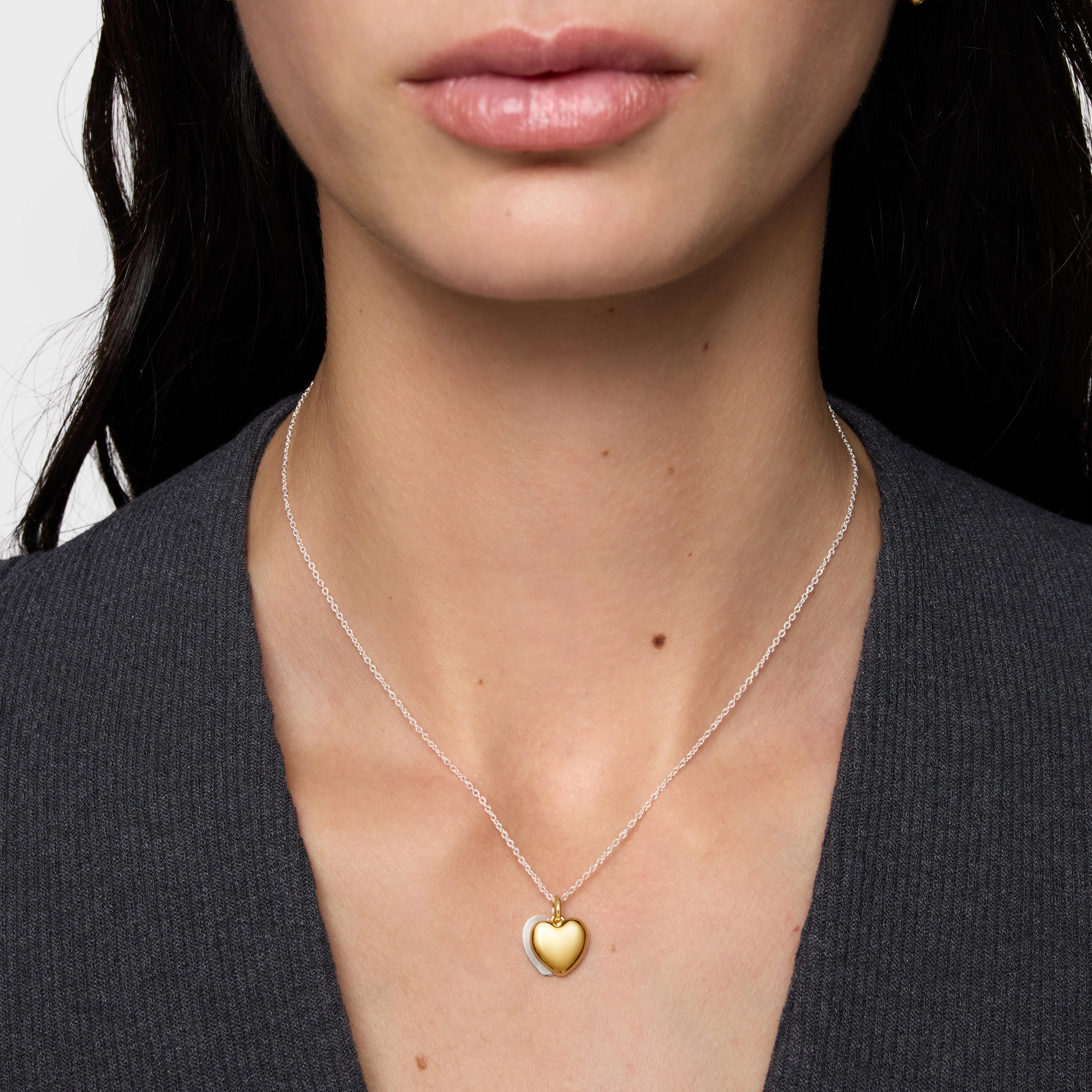 mm two-tone double-heart Necklace TOUS Flechazo