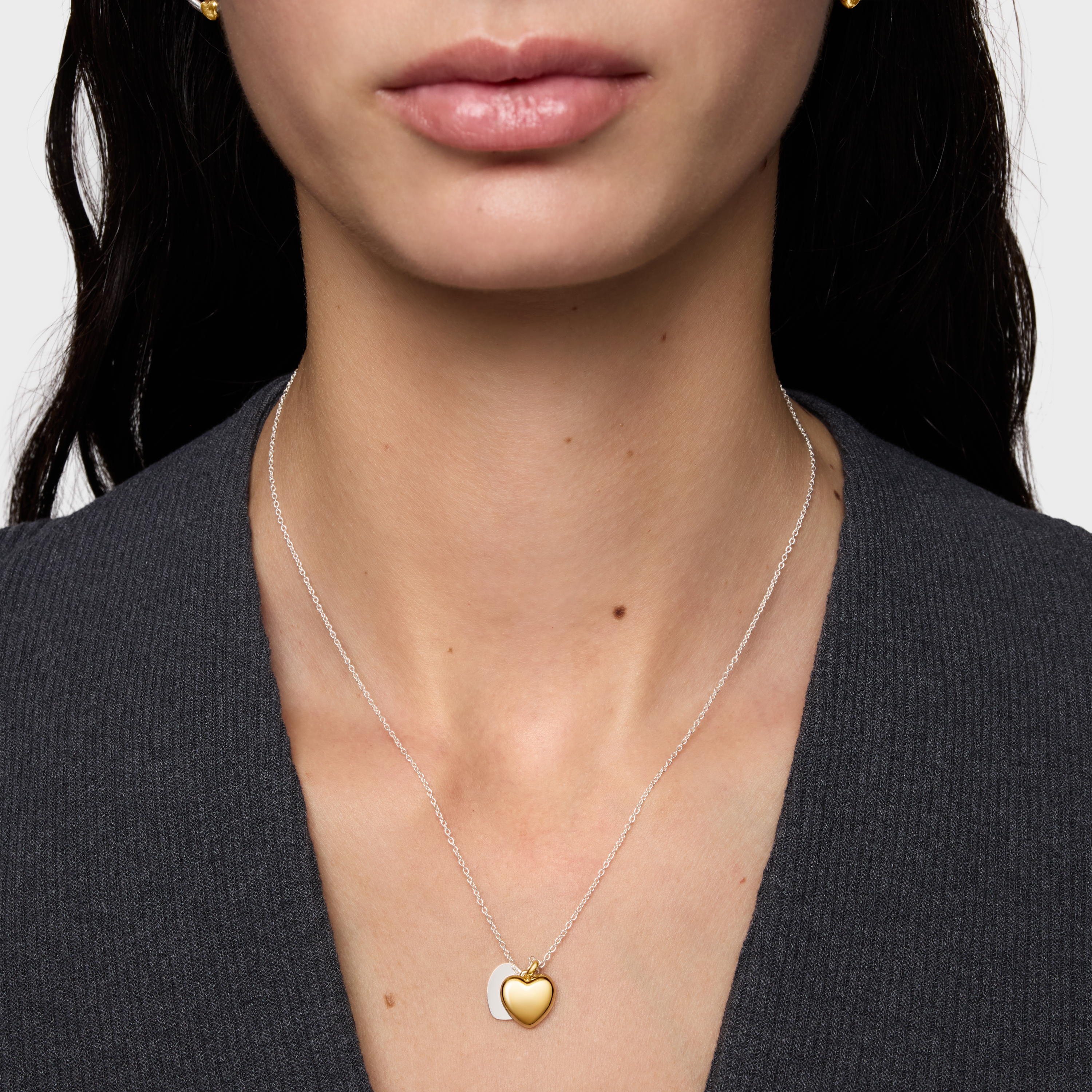 mm two-tone double-heart Necklace TOUS Flechazo