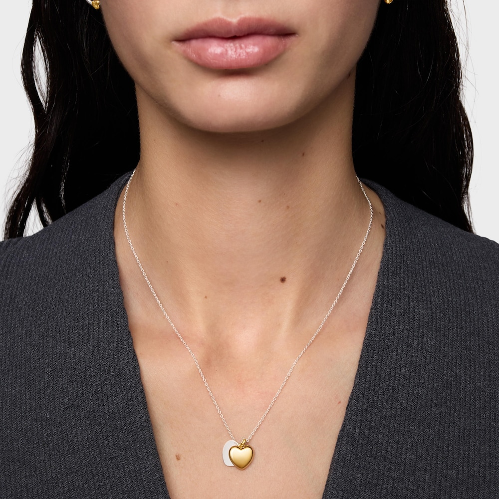 11&nbsp;mm two-tone double-heart Necklace TOUS Flechazo