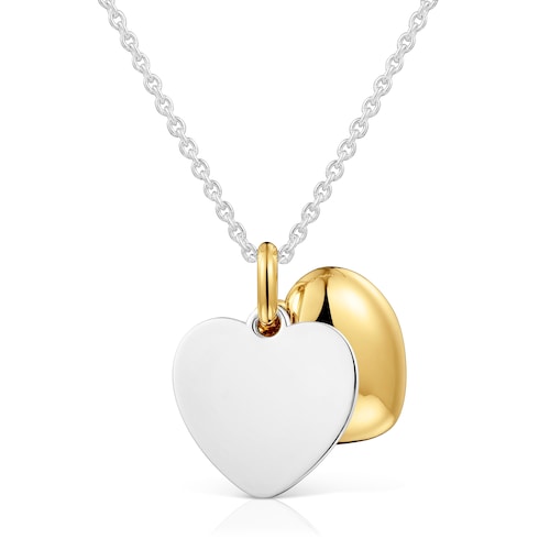 16&nbsp;mm two-tone double-heart Necklace TOUS Flechazo