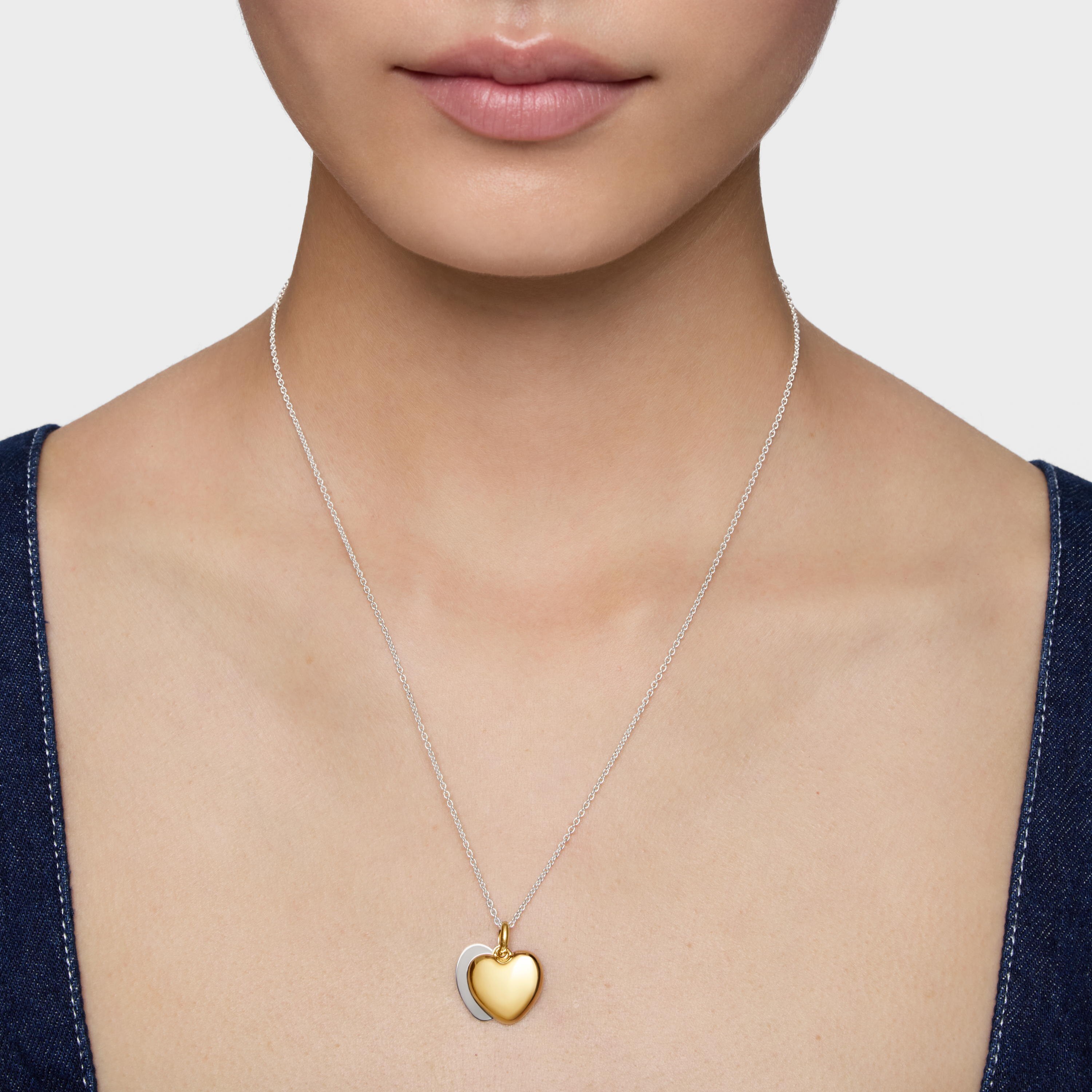 16 mm two-tone double-heart Necklace TOUS Flechazo | TOUS