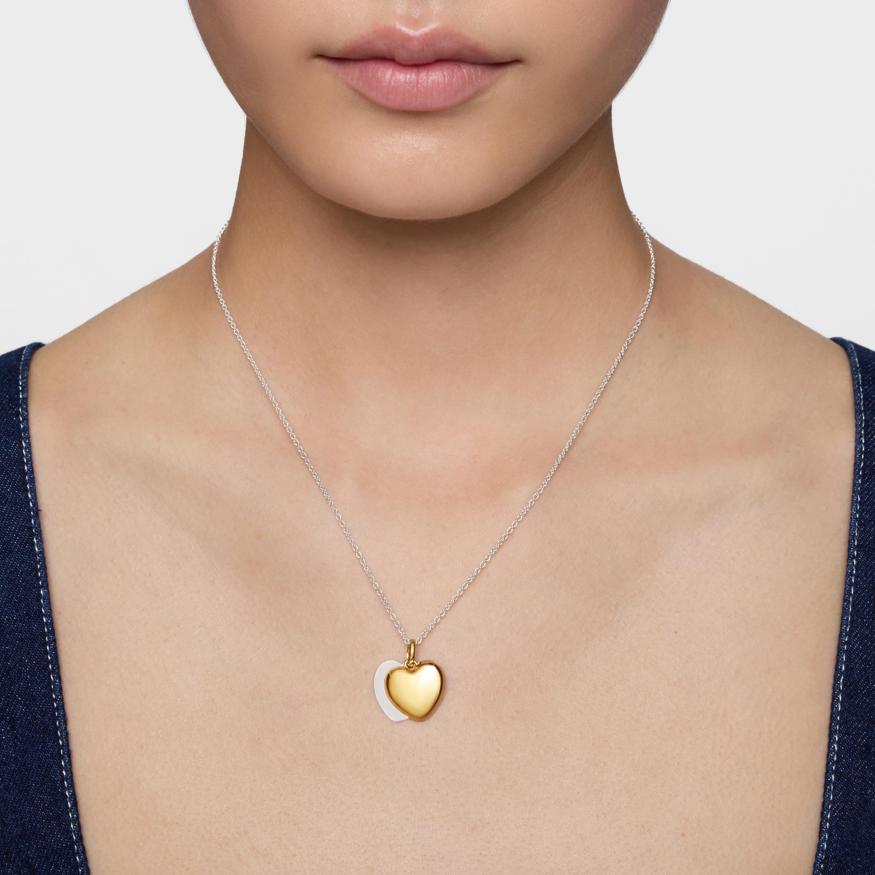 16 mm two-tone double-heart Necklace TOUS Flechazo | TOUS