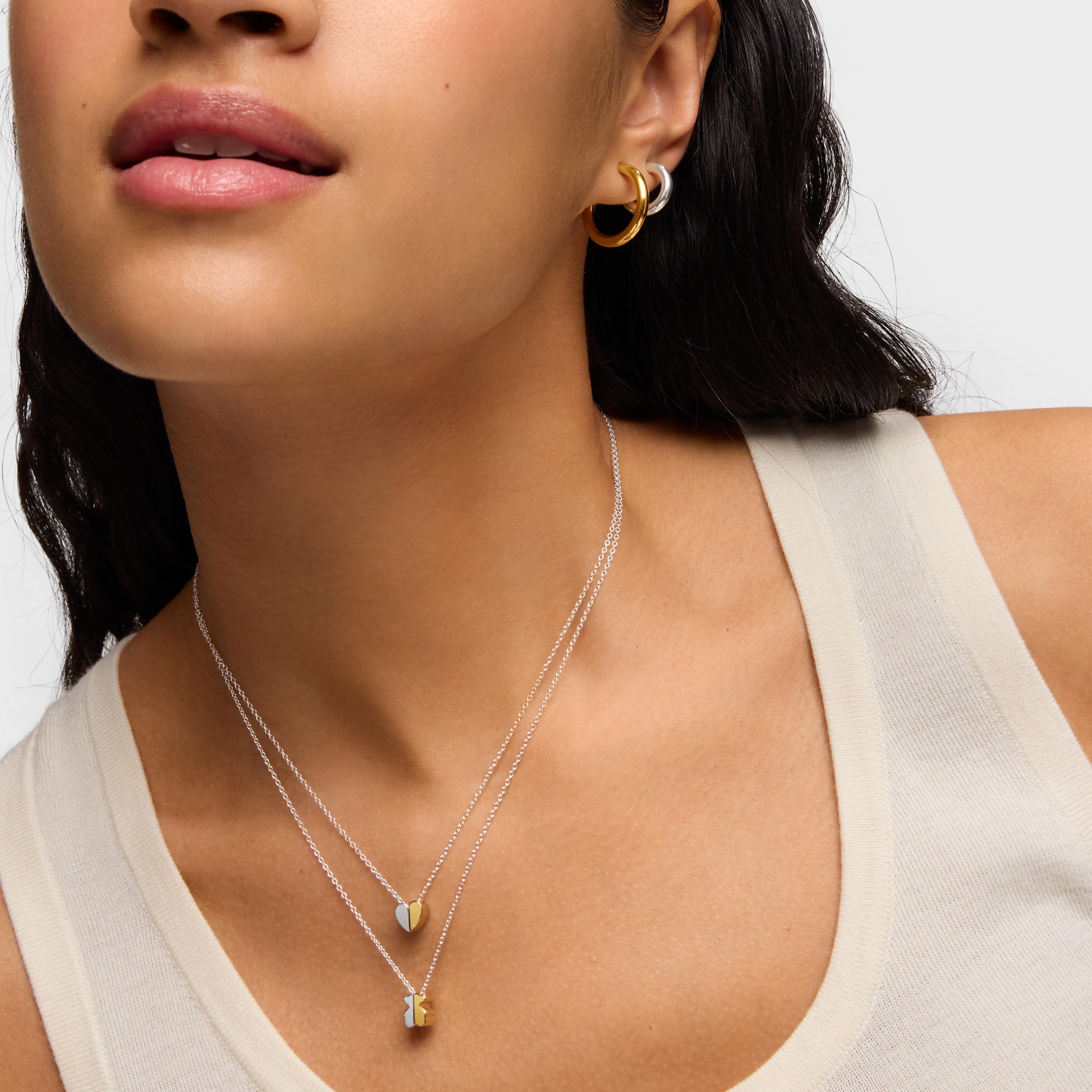 Two-tone Necklace with 7 mm heart motif TOUS 1950