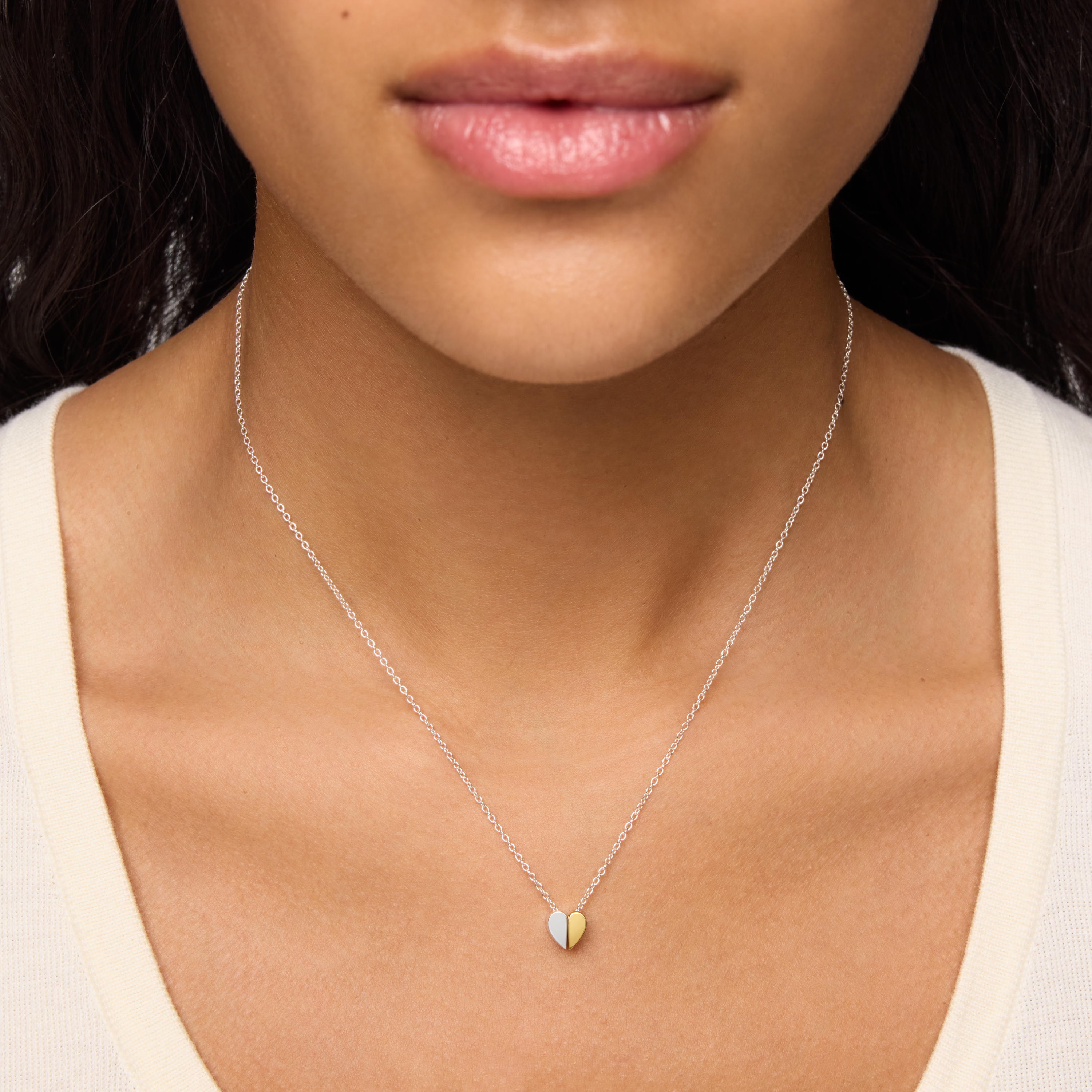 Two-tone Necklace with 7 mm heart motif TOUS 1950