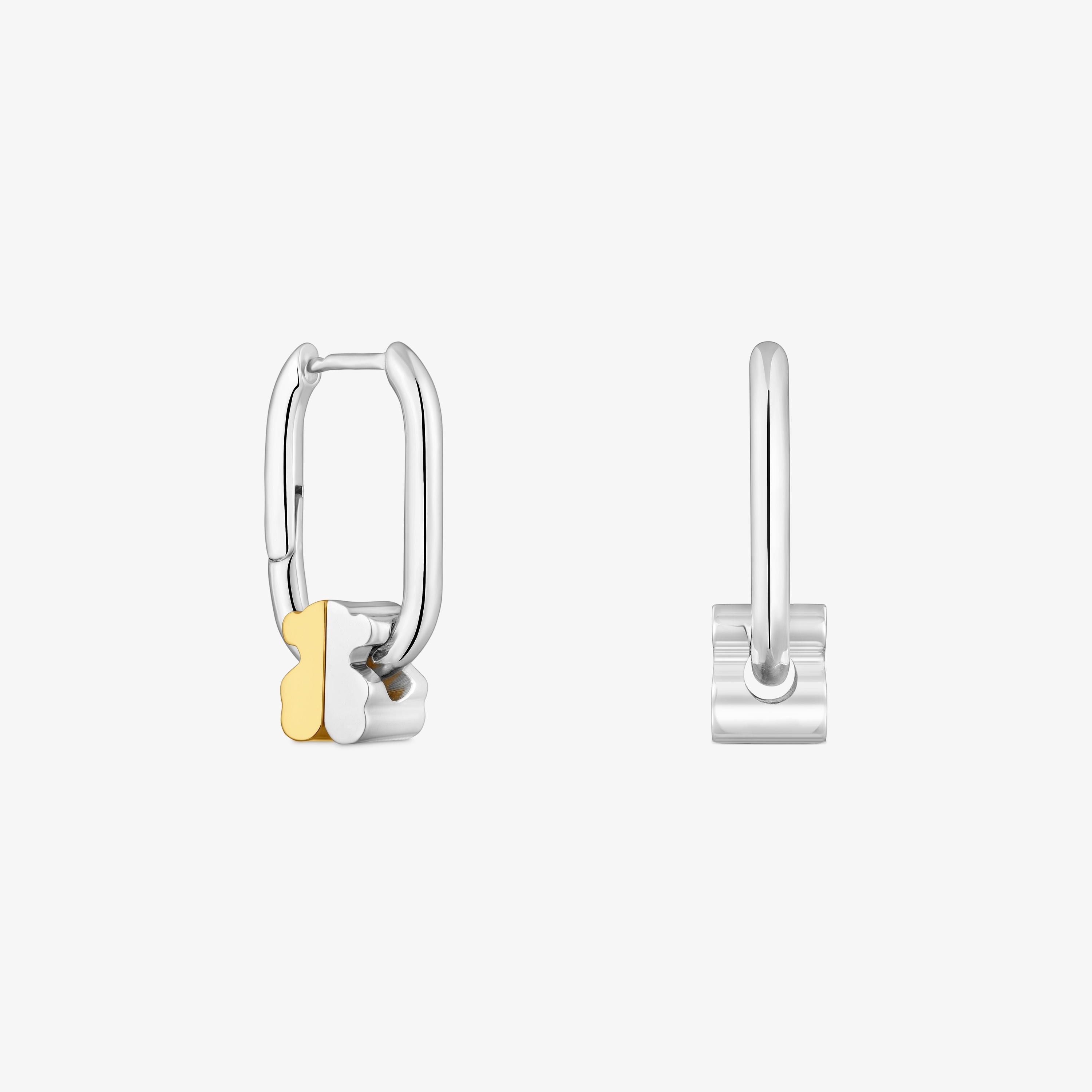 Two-tone Hoop earrings with bear motif TOUS 1950