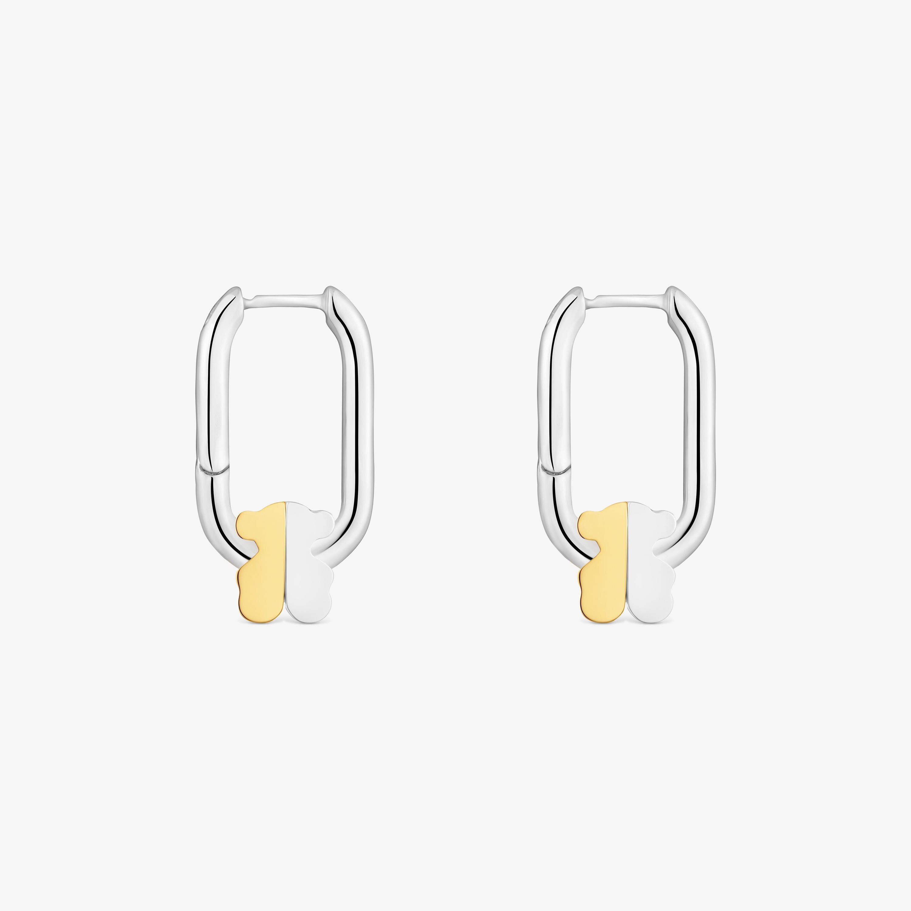 Two-tone Hoop earrings with bear motif TOUS 1950