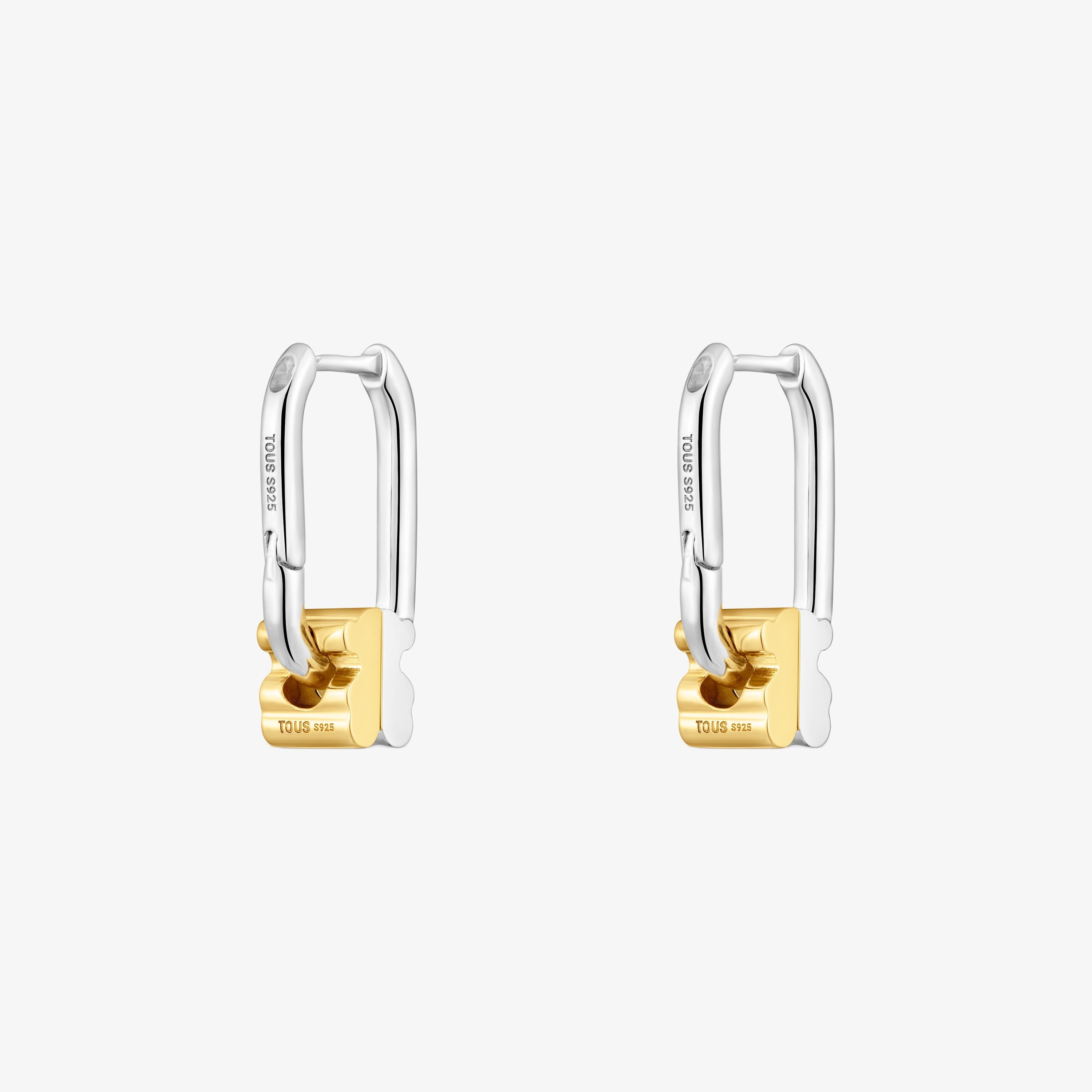 Two-tone Hoop earrings with bear motif TOUS 1950