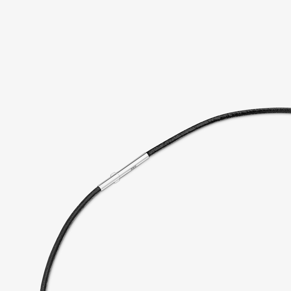 Collar oso de oro 14 kt y caucho Bold Motif