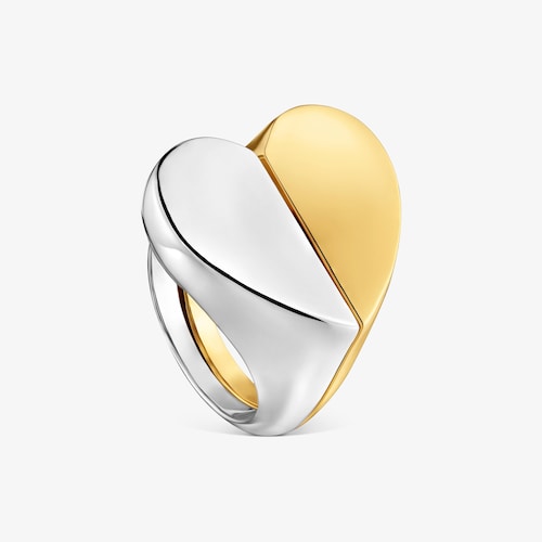 Pack de anillos bicolor motivo coraz&oacute;n TOUS 1950