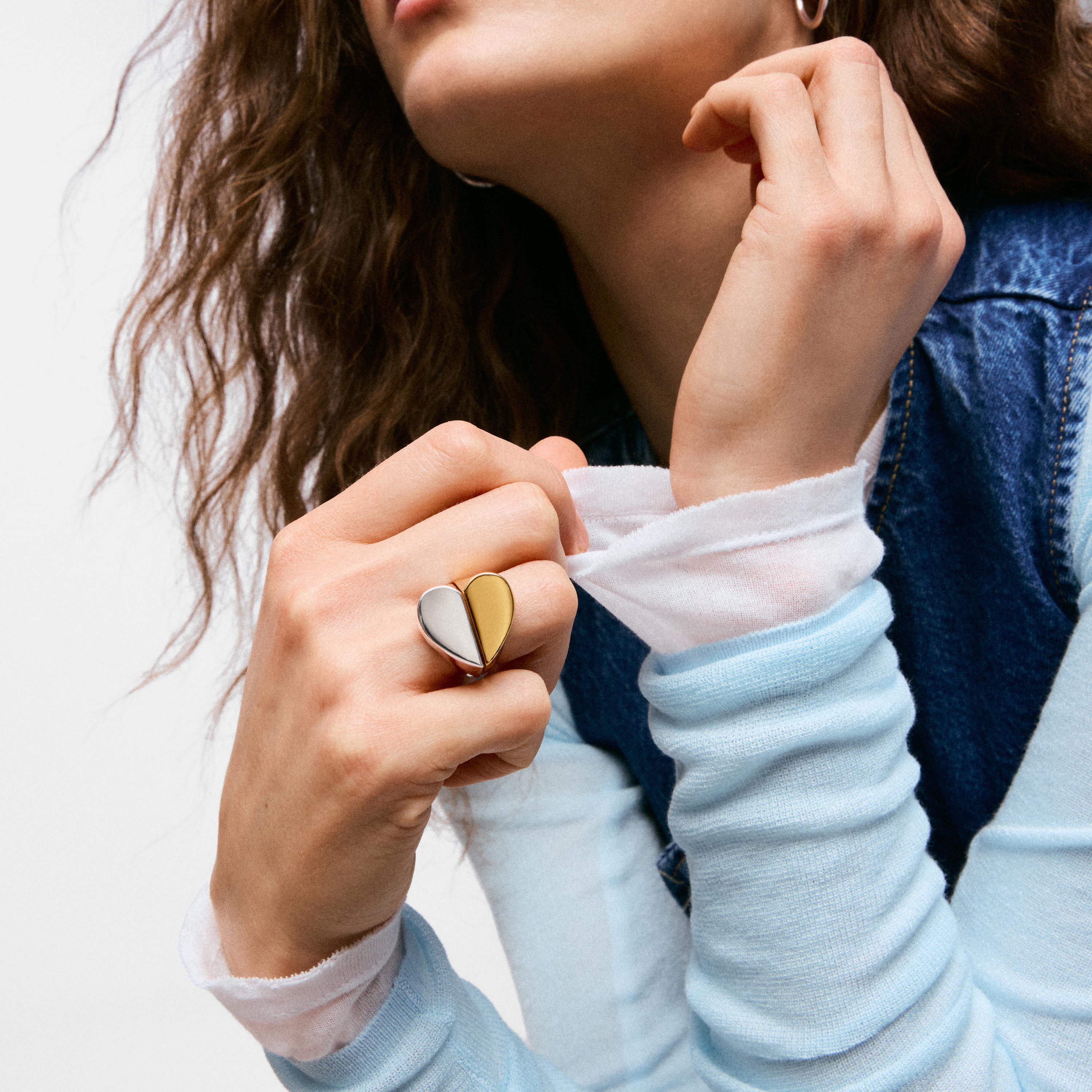 Pack of two-tone heart motif rings TOUS 1950
