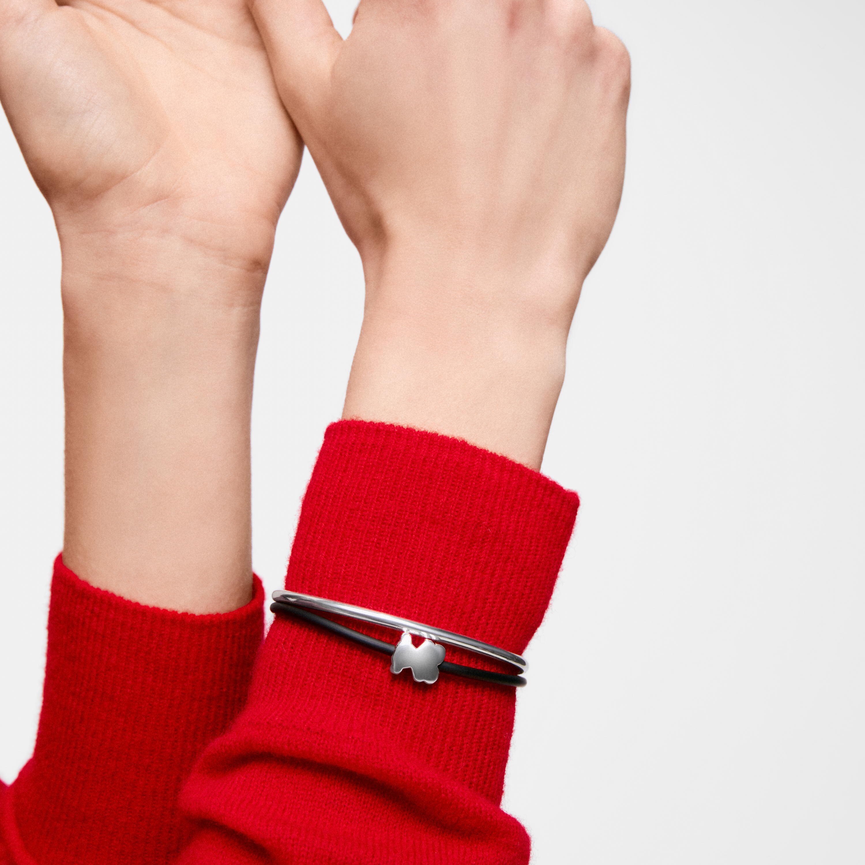 Silver and rubber bear Bangle TOUS Bold Motif