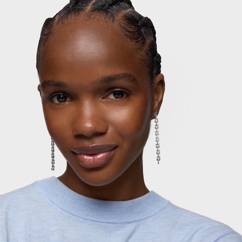 Aretes largos de acero con motivos oso Carrusel