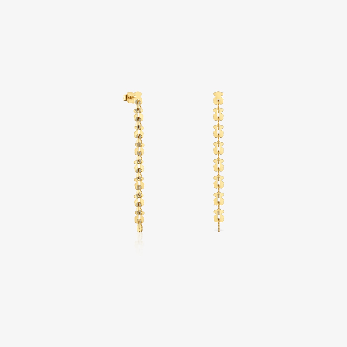 Tous - Pendientes Largos De Acero En Color Dorado Con Motivos Oso Carrusel - Dorado