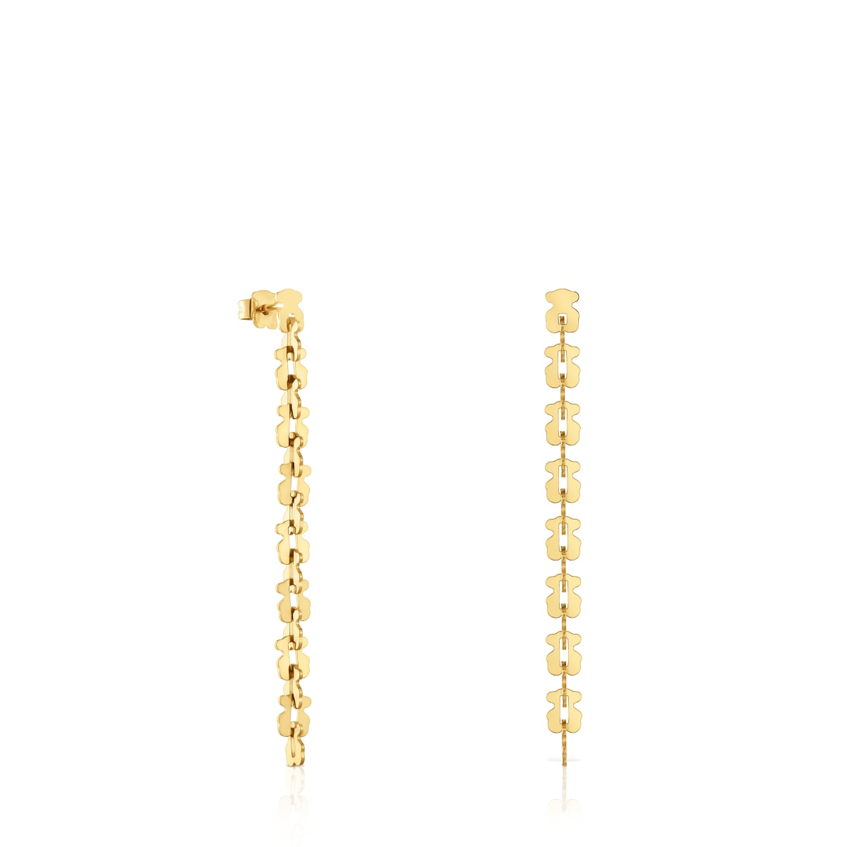 Tous - Pendientes Largos De Acero En Color Dorado Con Motivos Oso Carrusel - Dorado