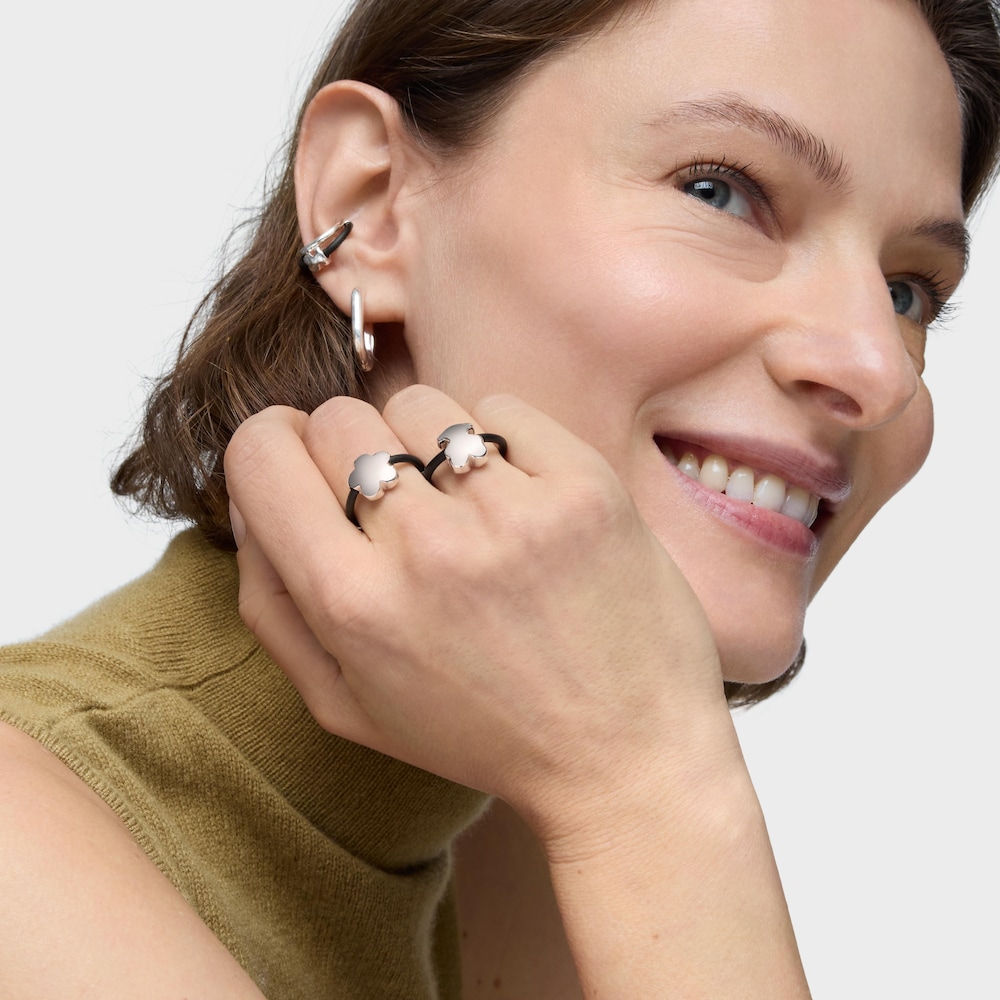 Silver and rubber bear Ring TOUS Bold Motif