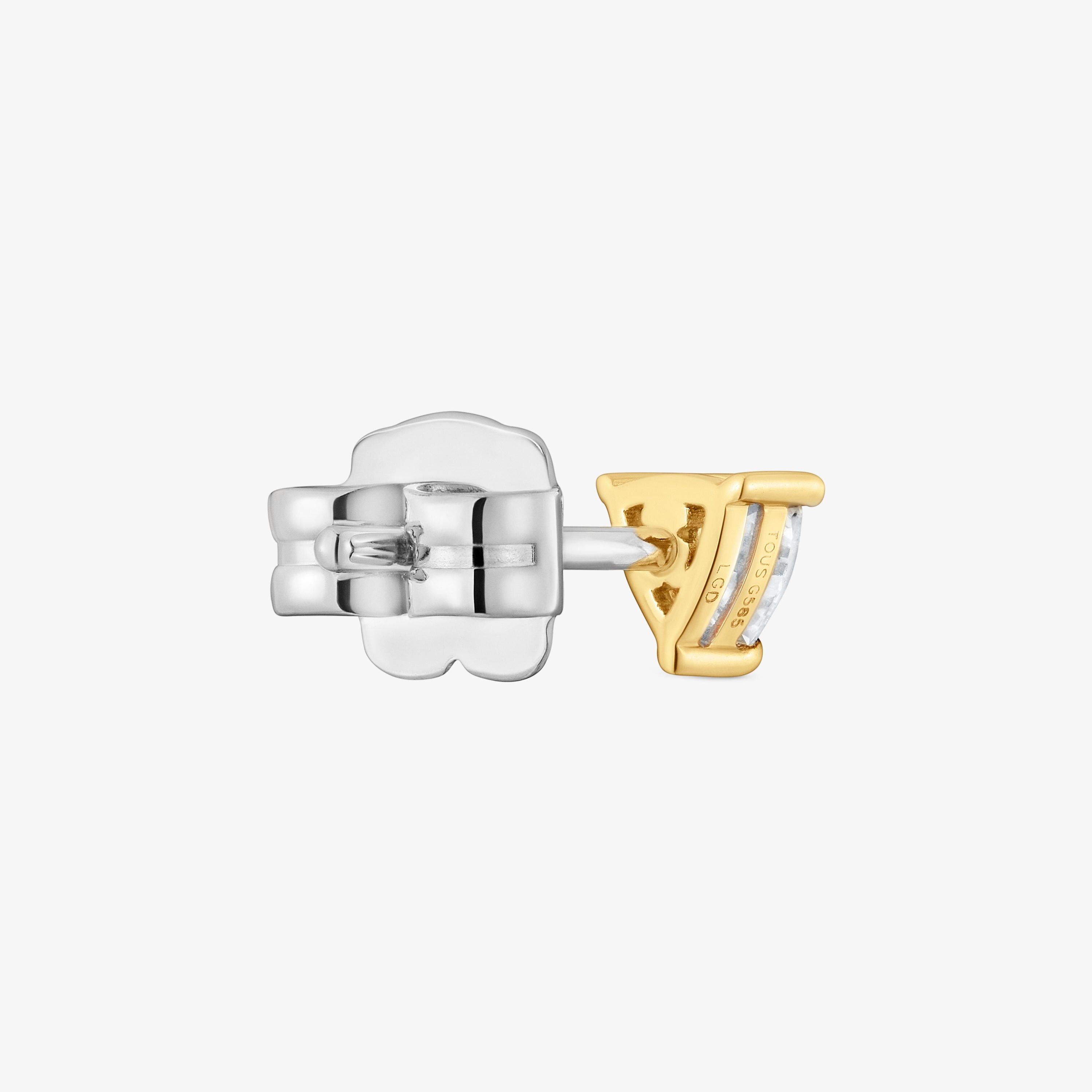Single 14K solid gold Earring with 0.14ct lab-grown diamond TOUS Shine LGD