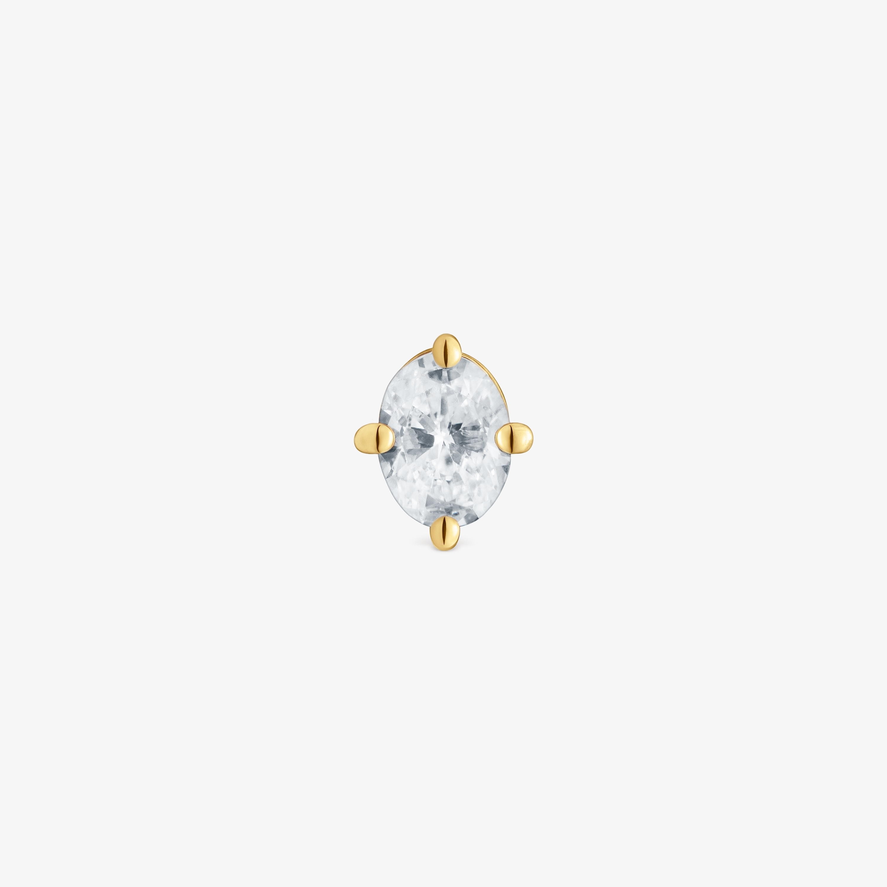 Single 14K solid gold Earring with 0.15ct lab-grown diamond TOUS Shine LGD