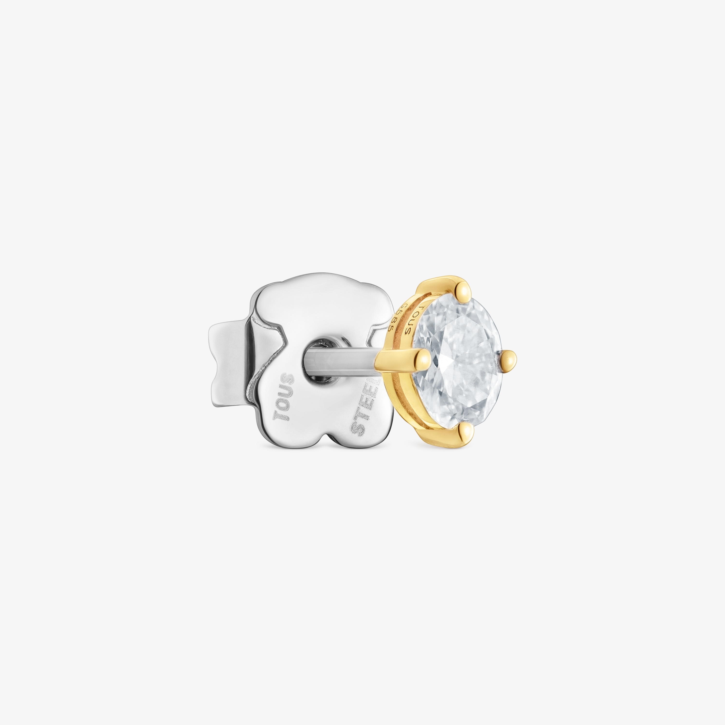 Single 14K solid gold Earring with 0.15ct lab-grown diamond TOUS Shine LGD