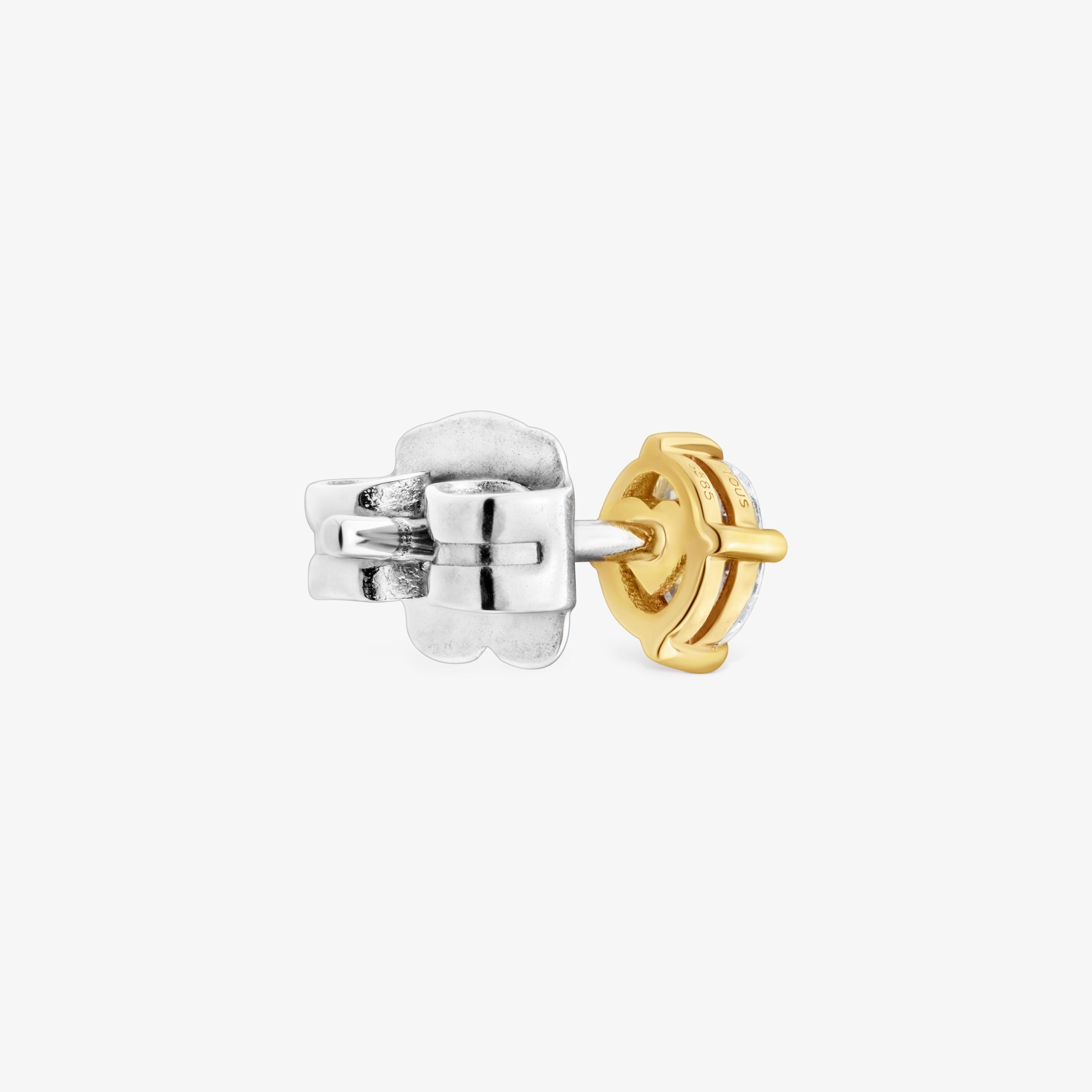 Single 14K solid gold Earring with 0.15ct lab-grown diamond TOUS Shine LGD