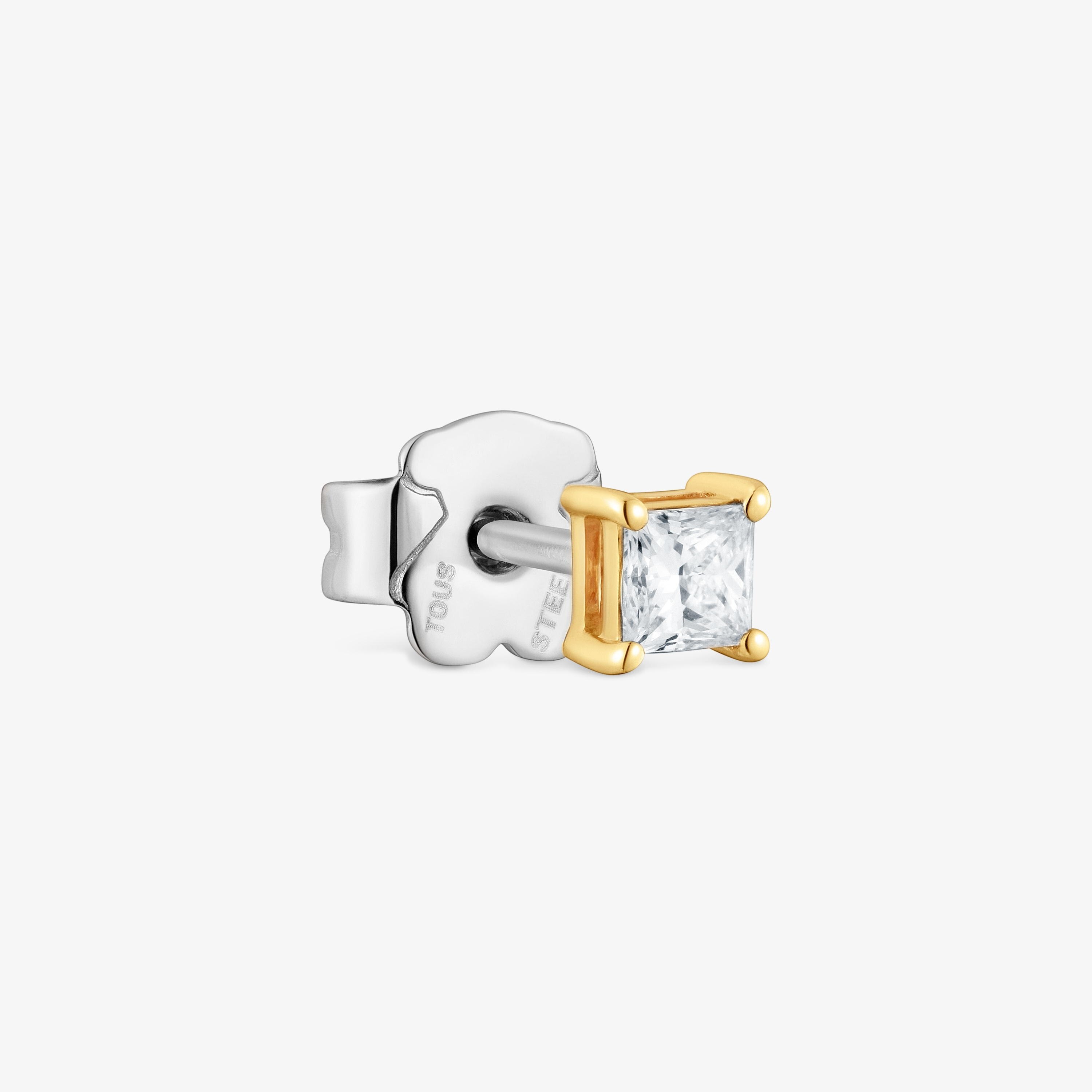 Single 14K solid gold Earring with 0.16ct lab-grown diamond TOUS Shine LGD