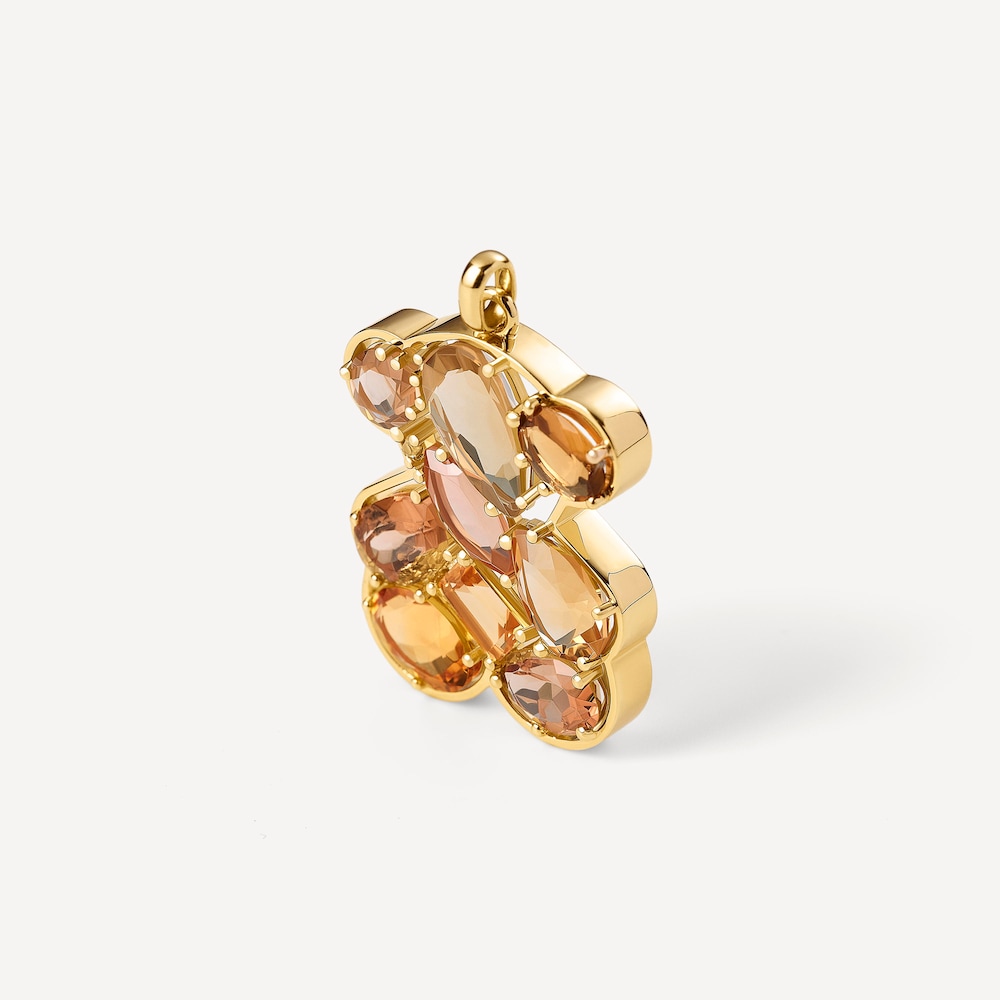 Pendentif ourson en or avec tourmaline et citrine TOUS ATELIER