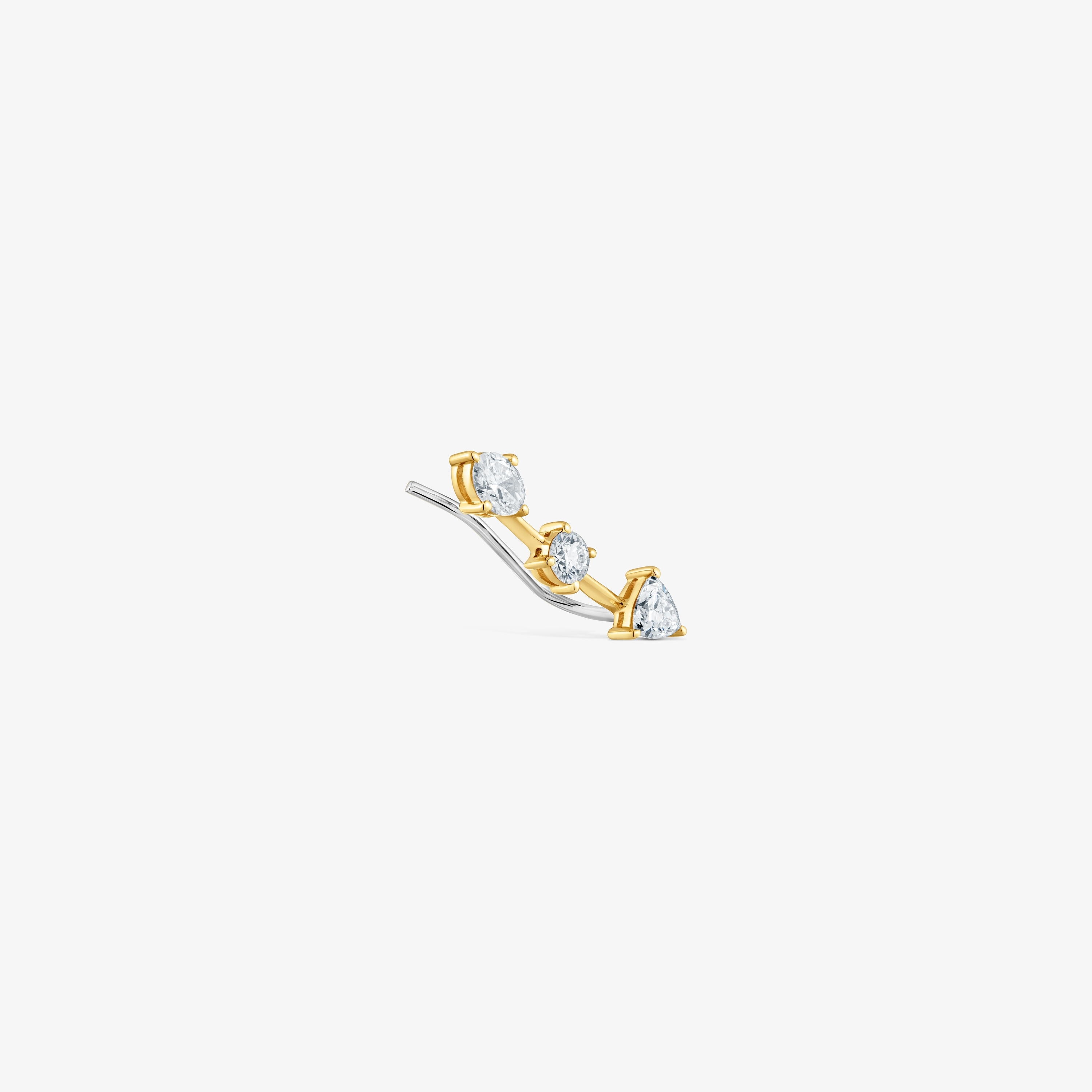 14K solid gold Climber earring with 0.39ct lab-grown diamonds TOUS Shine LGD