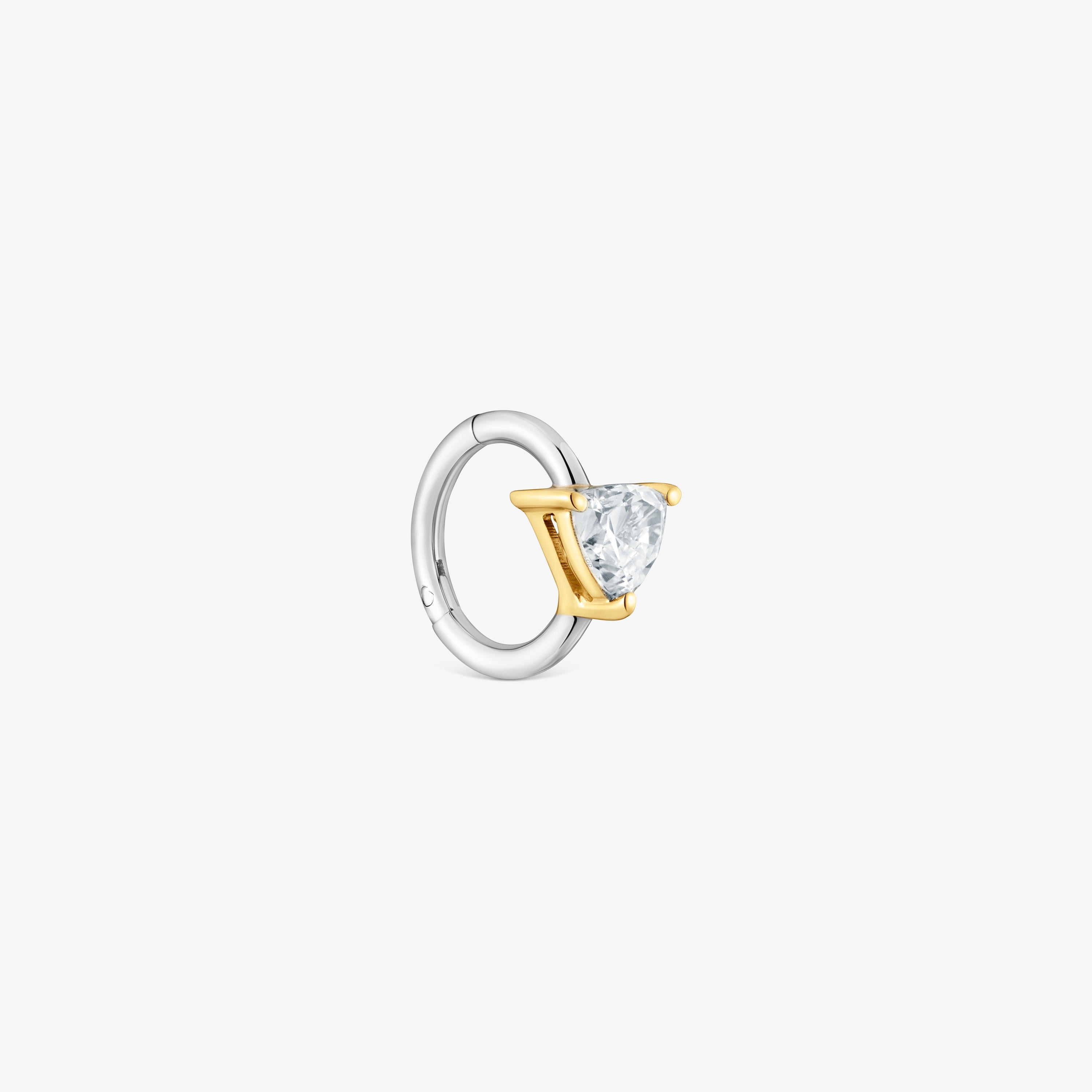 Single 14K solid gold Hoop earring with 0.14ct lab-grown diamond TOUS Shine LGD