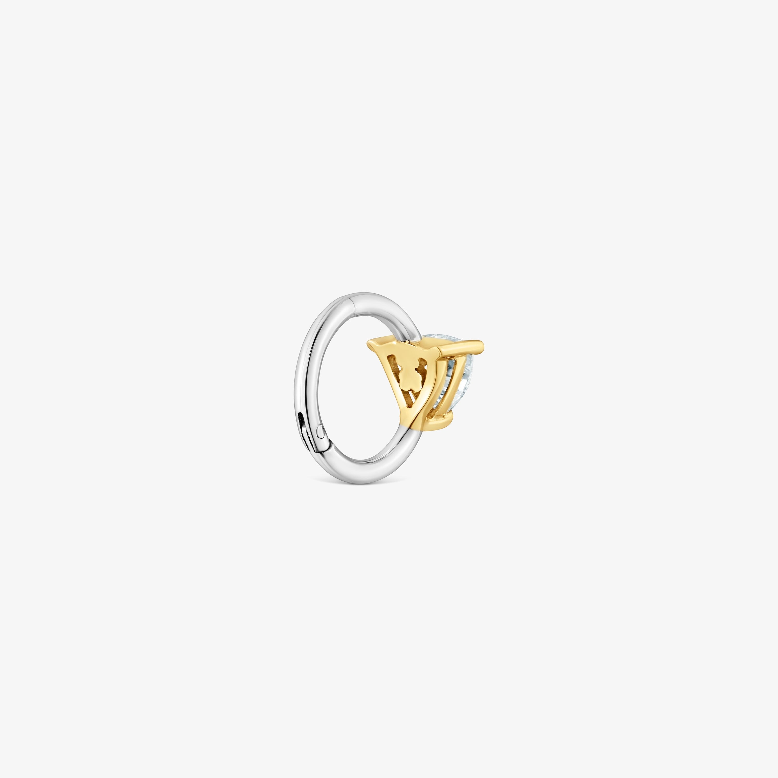 Single 14K solid gold Hoop earring with 0.14ct lab-grown diamond TOUS Shine LGD