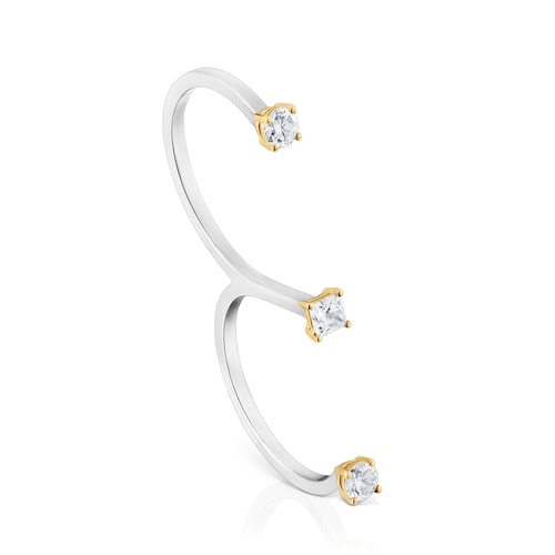 14kt gold Double open ring with 0.44ct lab-grown diamonds TOUS Shine LGD