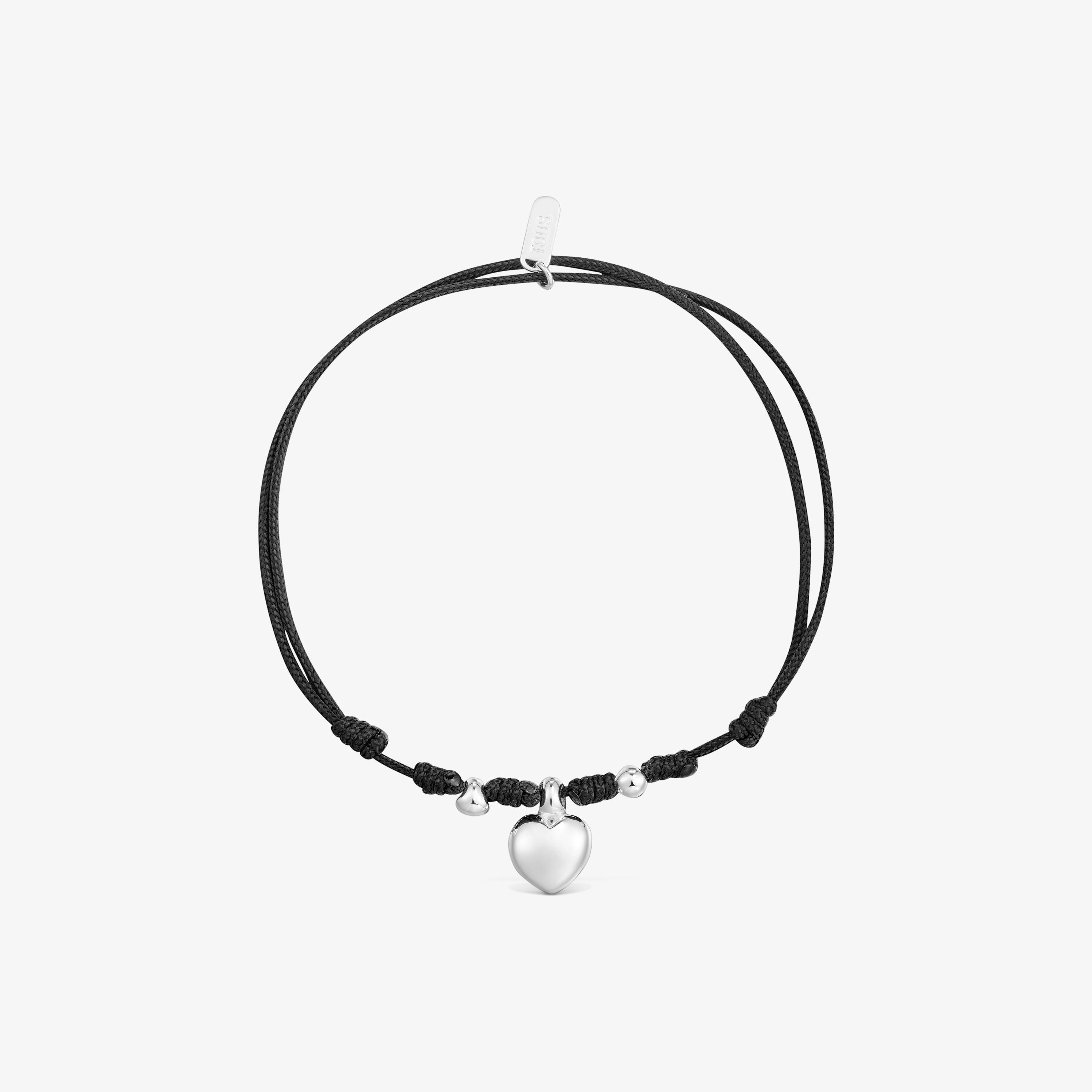 Silver and black nylon Bracelet TOUS Flechazo