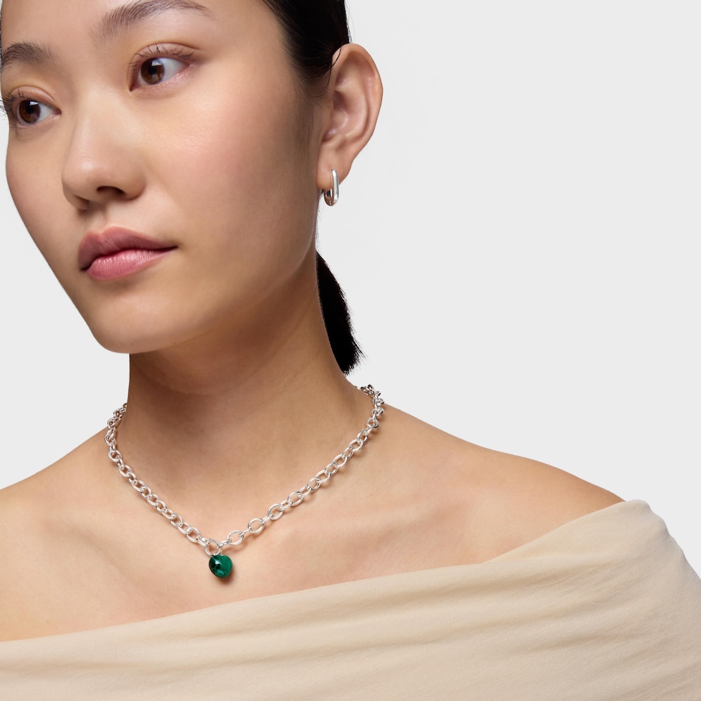 Pendentif en argent et malachite TOUS Flechazo