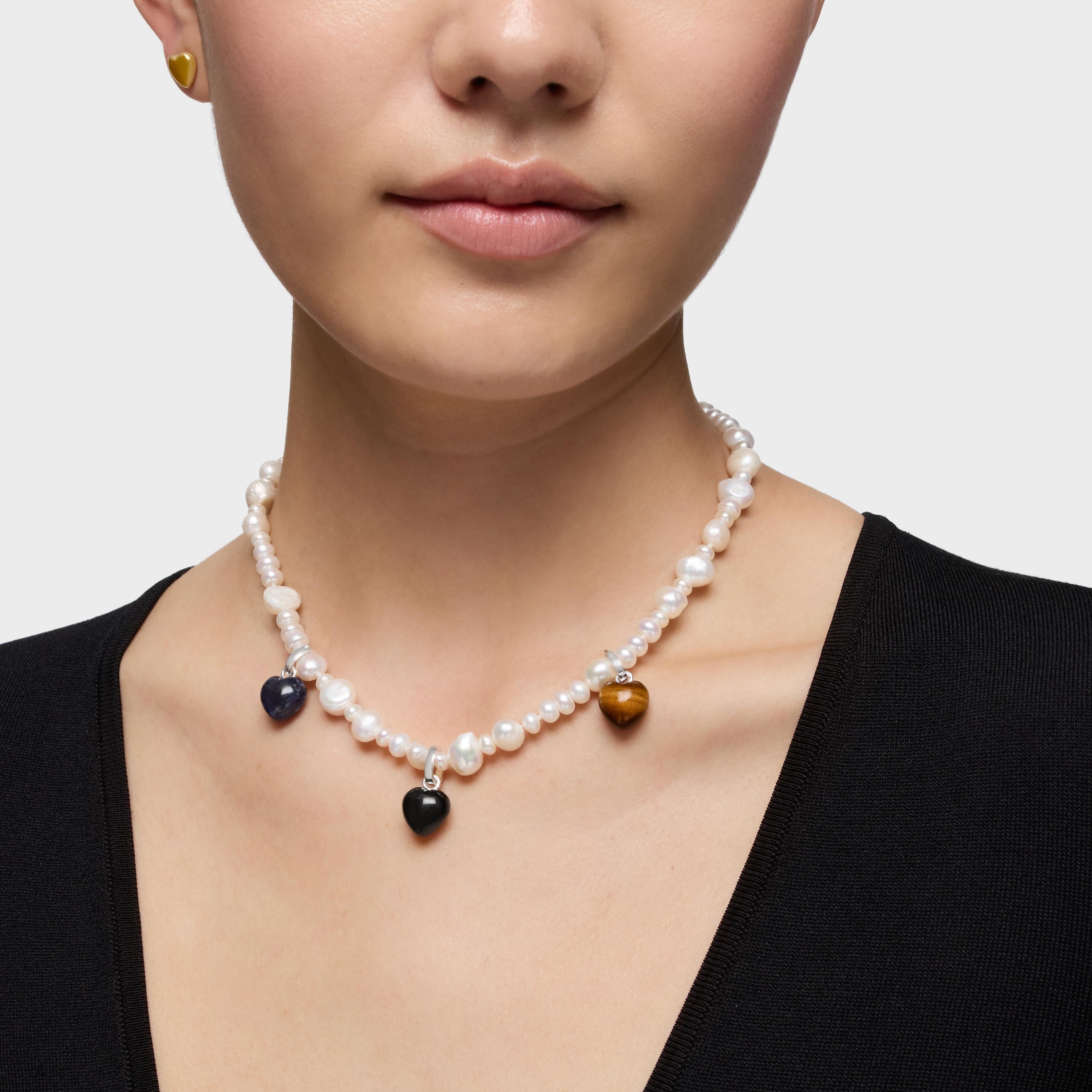 Silver Pendant with onyx TOUS Flechazo